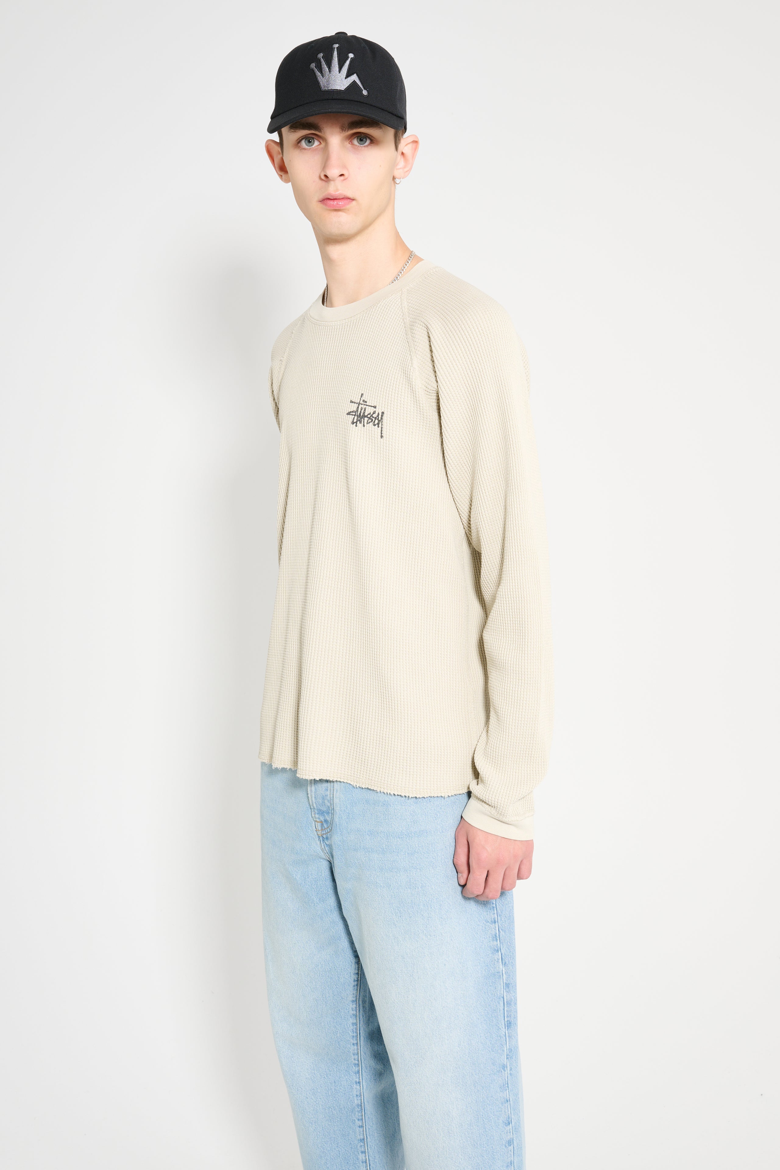 Stüssy Raglan Thermal Basic Stock T-shirt Bone