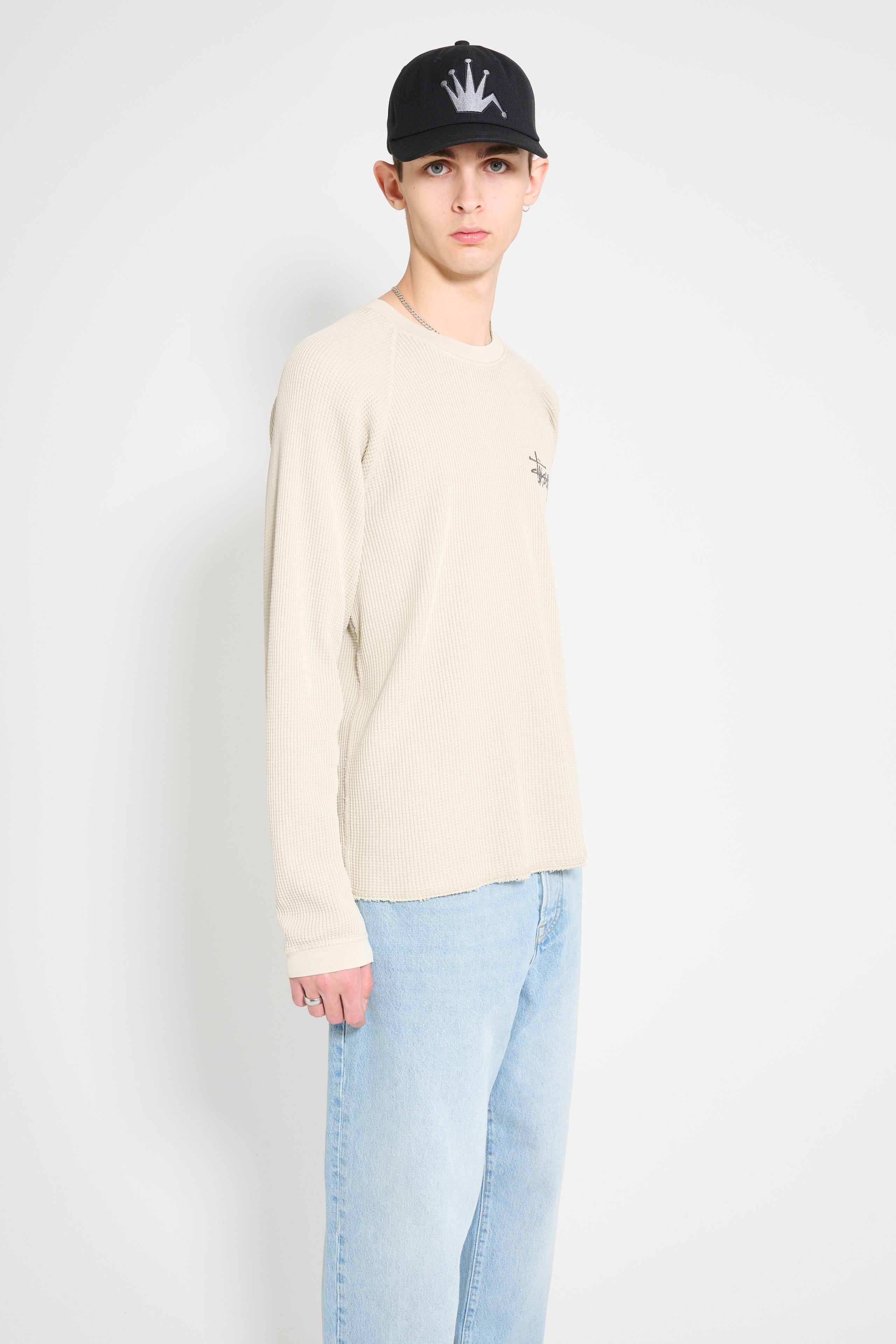 Stüssy Raglan Thermal Basic Stock T-shirt Bone