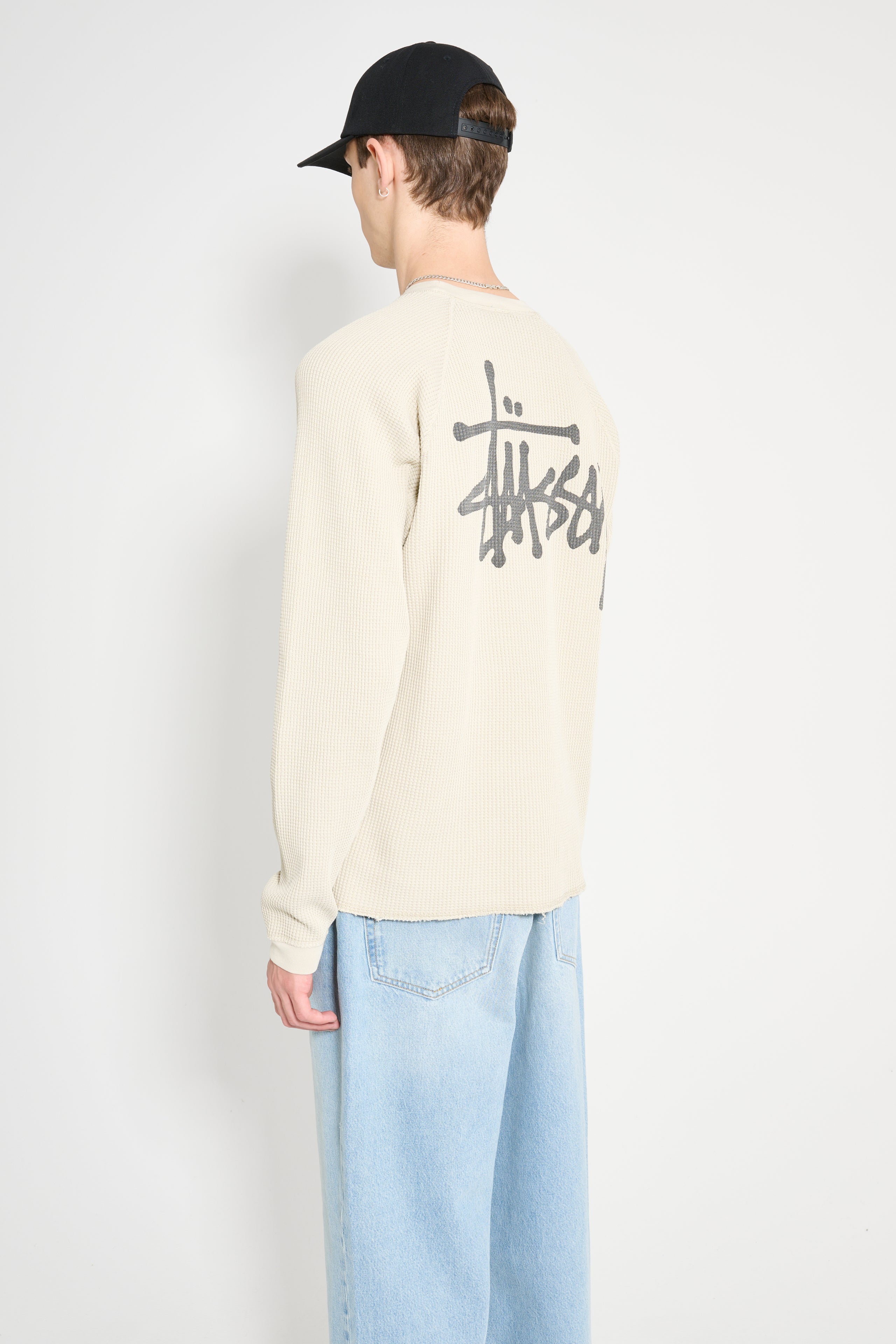 Stüssy Raglan Thermal Basic Stock T-shirt Bone