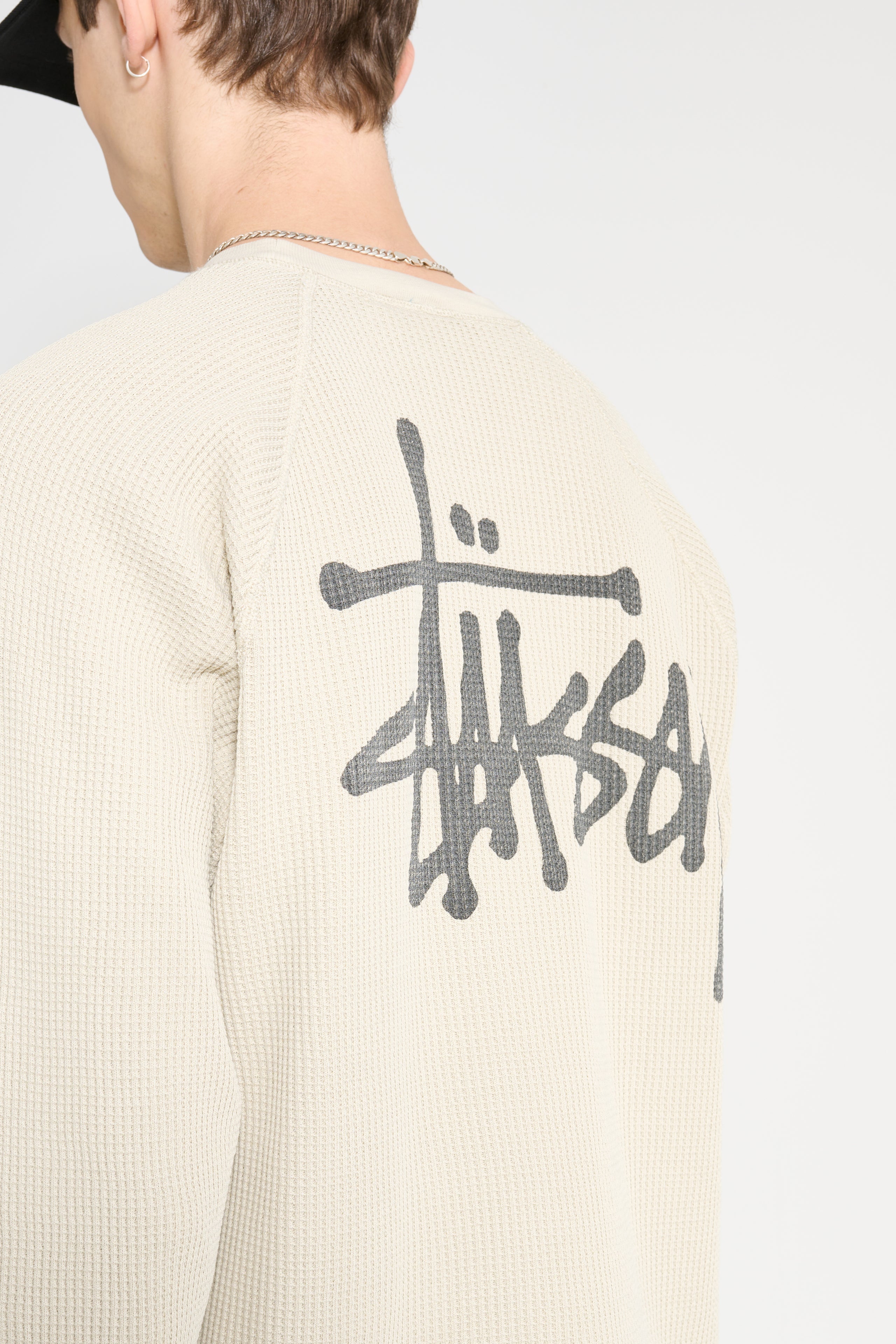 Stüssy Raglan Thermal Basic Stock T-shirt Bone