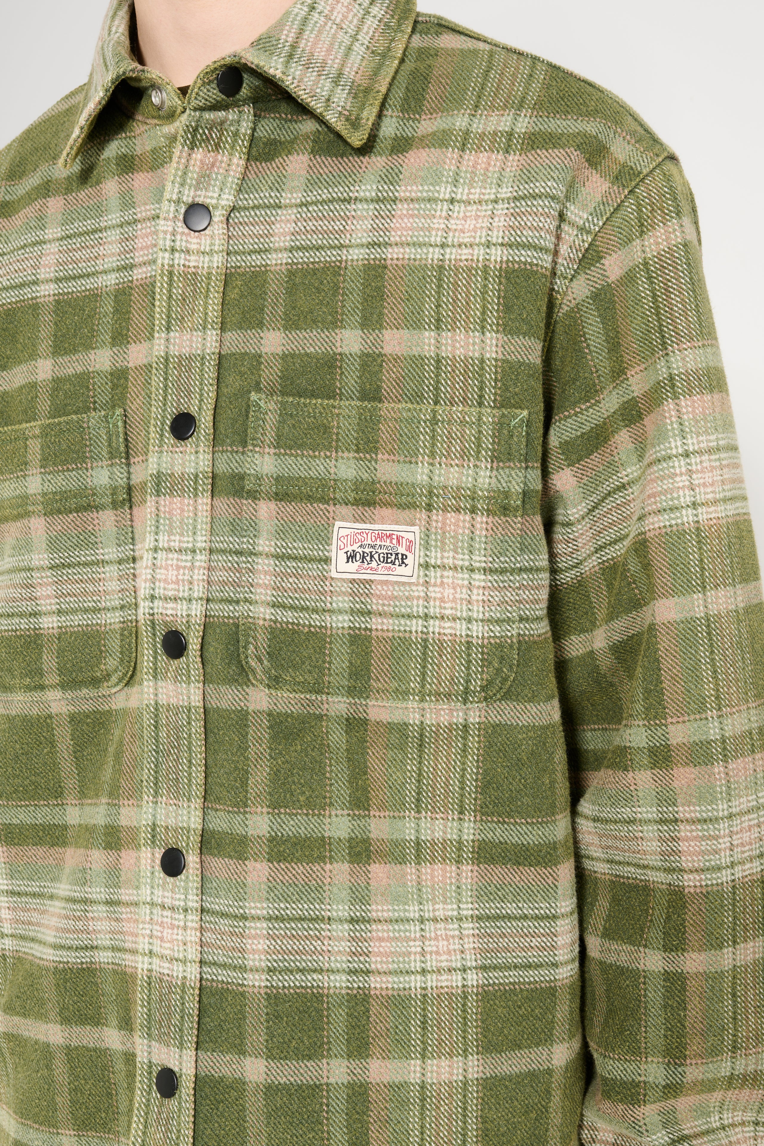 Stüssy Heavy Washed Plaid Shirt Green