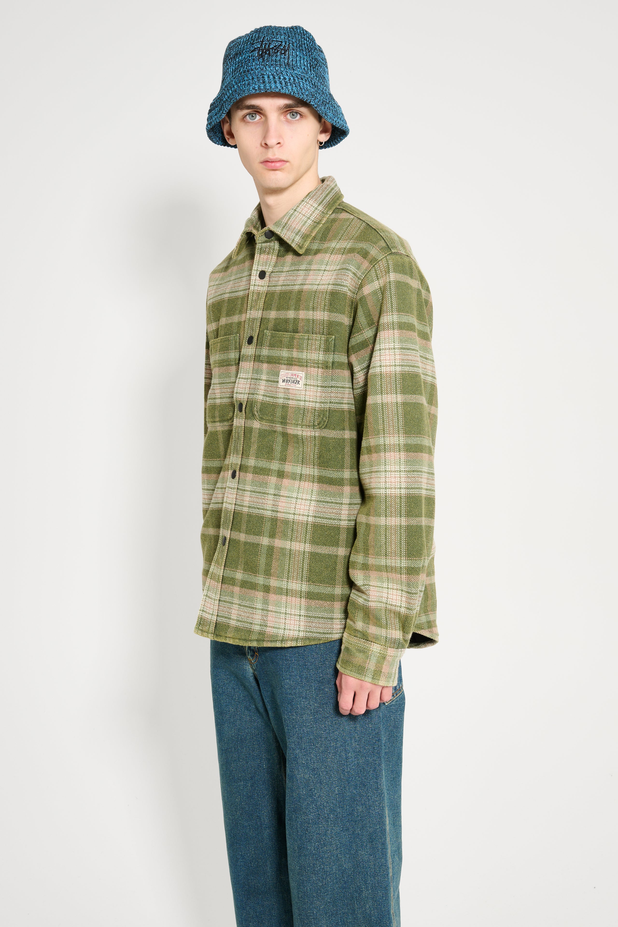 Stüssy Heavy Washed Plaid Shirt Green