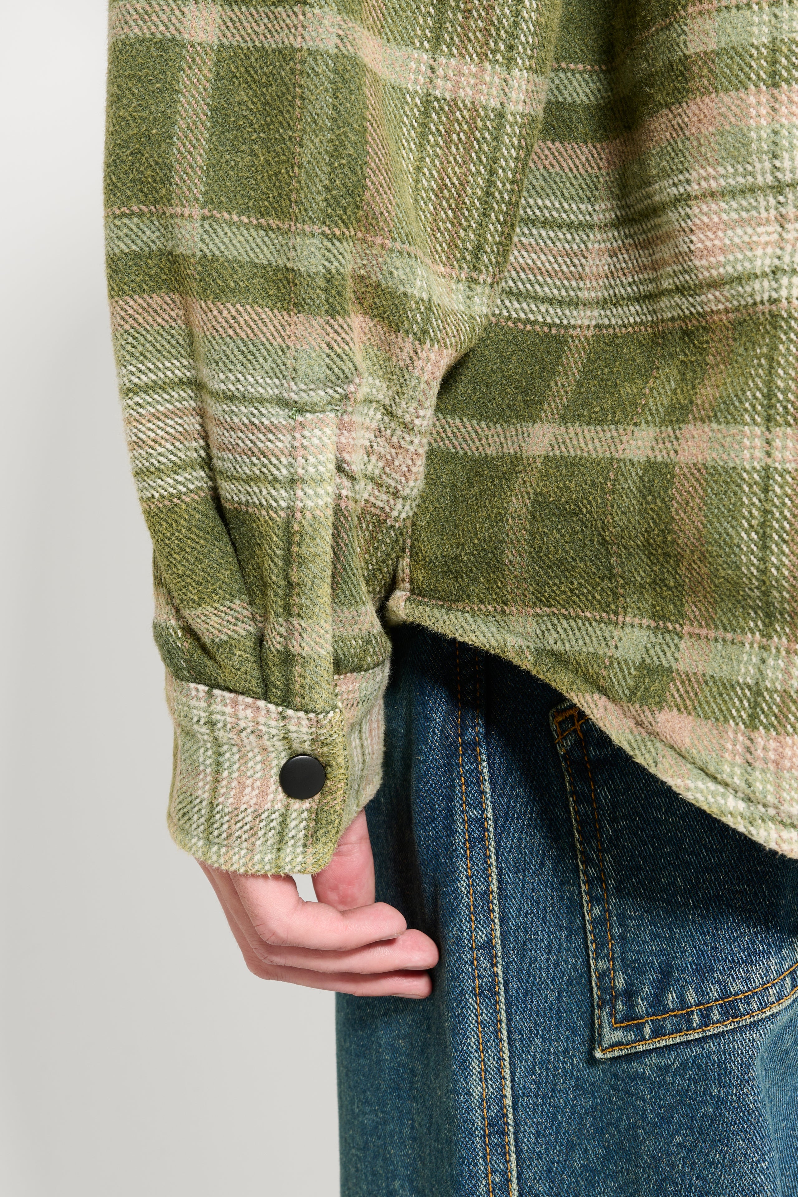 Stüssy Heavy Washed Plaid Shirt Green