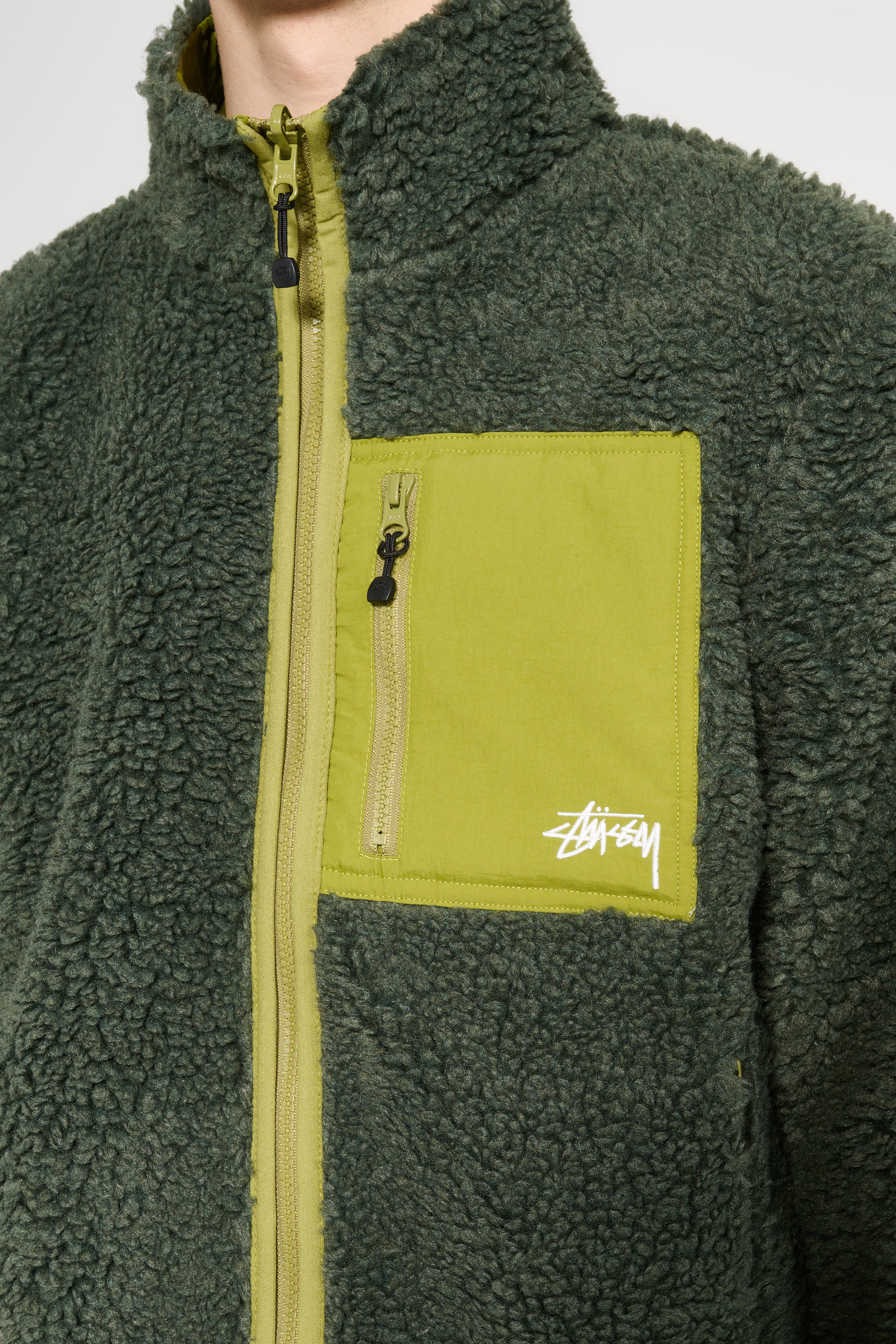 Stüssy Sherpa Reversible Jacket Green