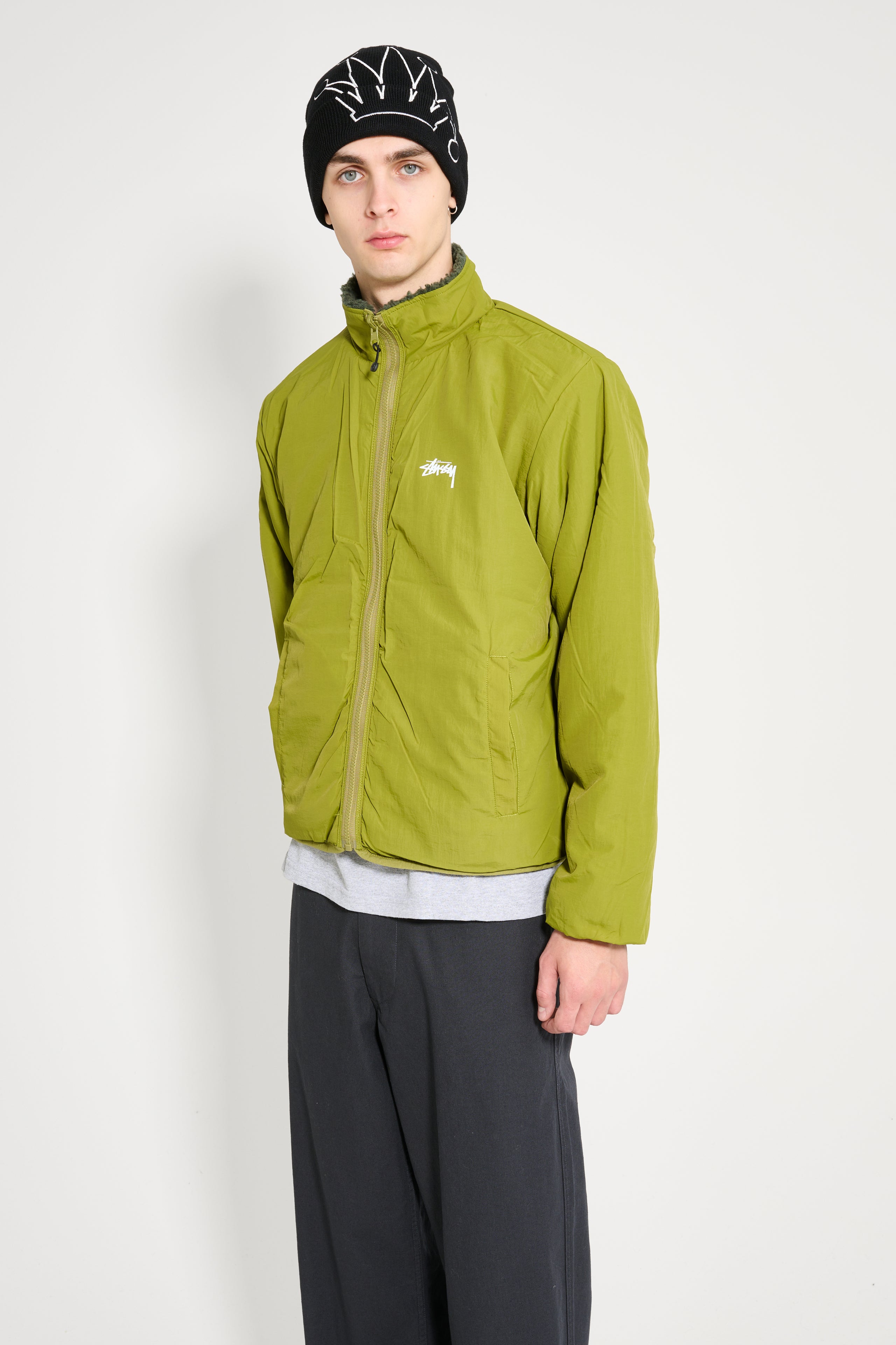 Stüssy Sherpa Reversible Jacket Green