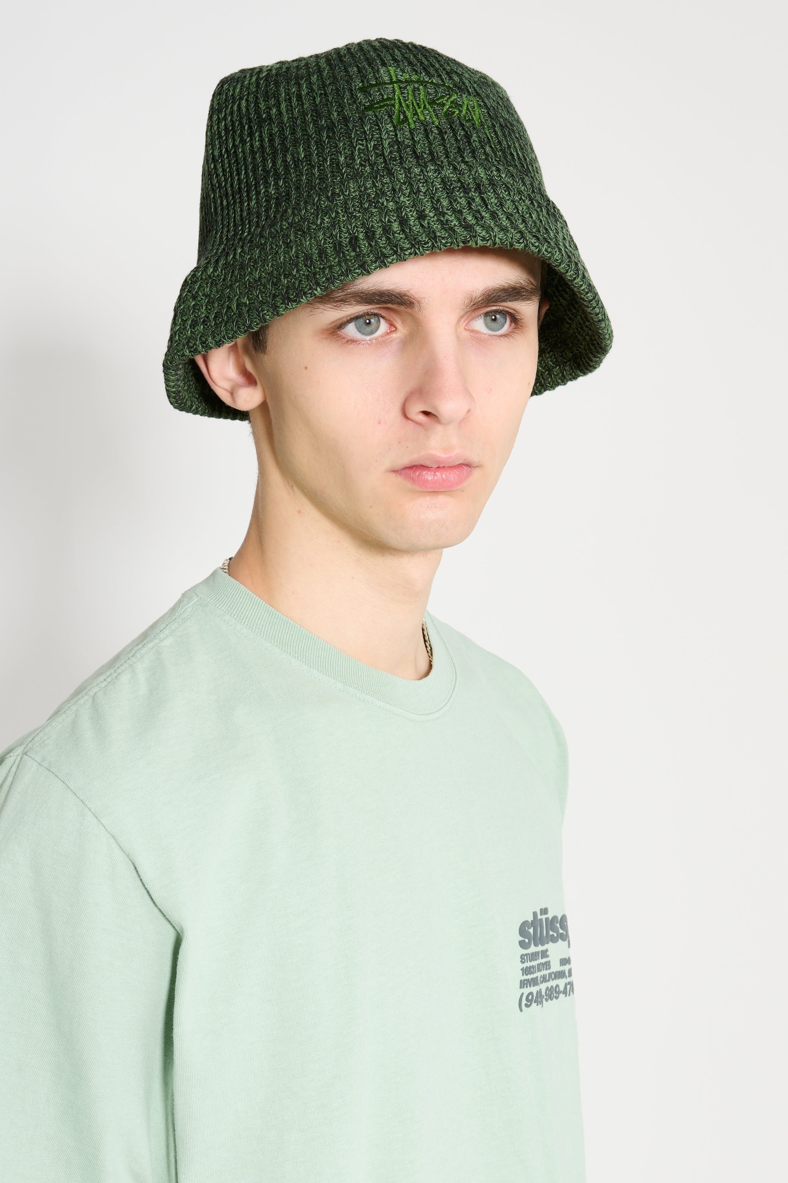 Stüssy Bucket Hat Multi Knit Green