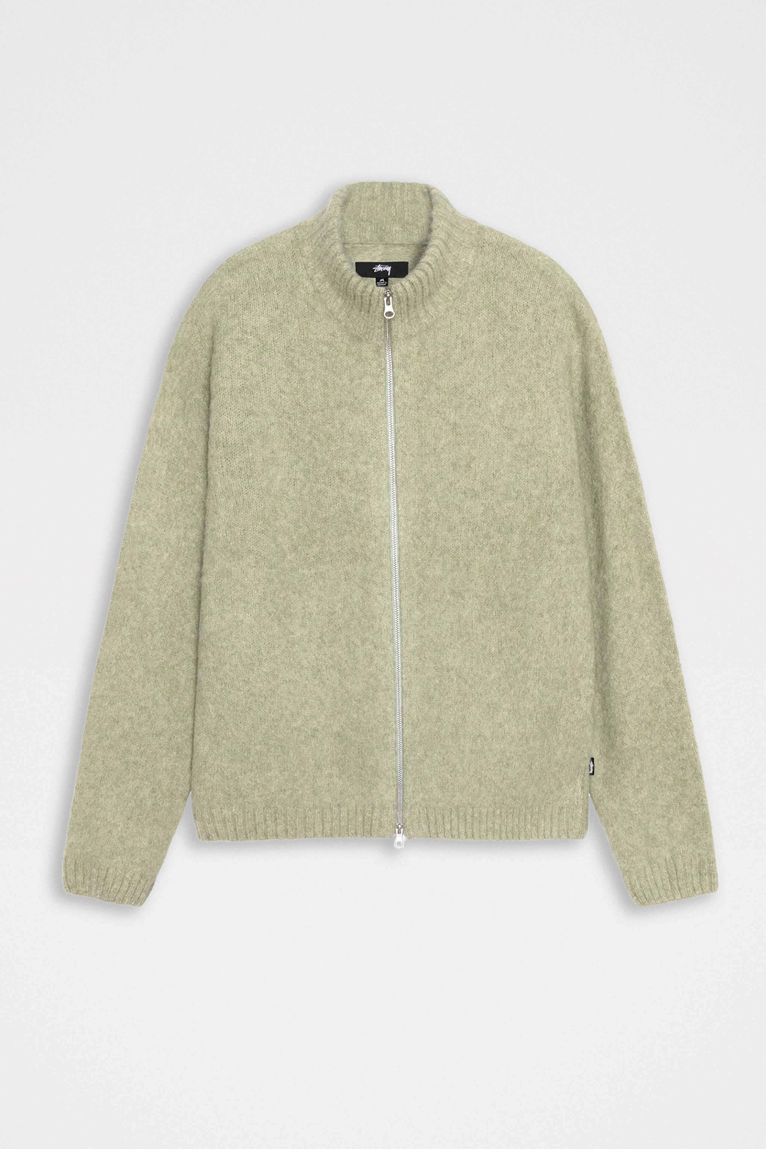 Stüssy Brushed Full Zip Sweater Sage