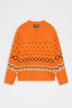 Stüssy Roll V Neck Fairisle Sweater Orange