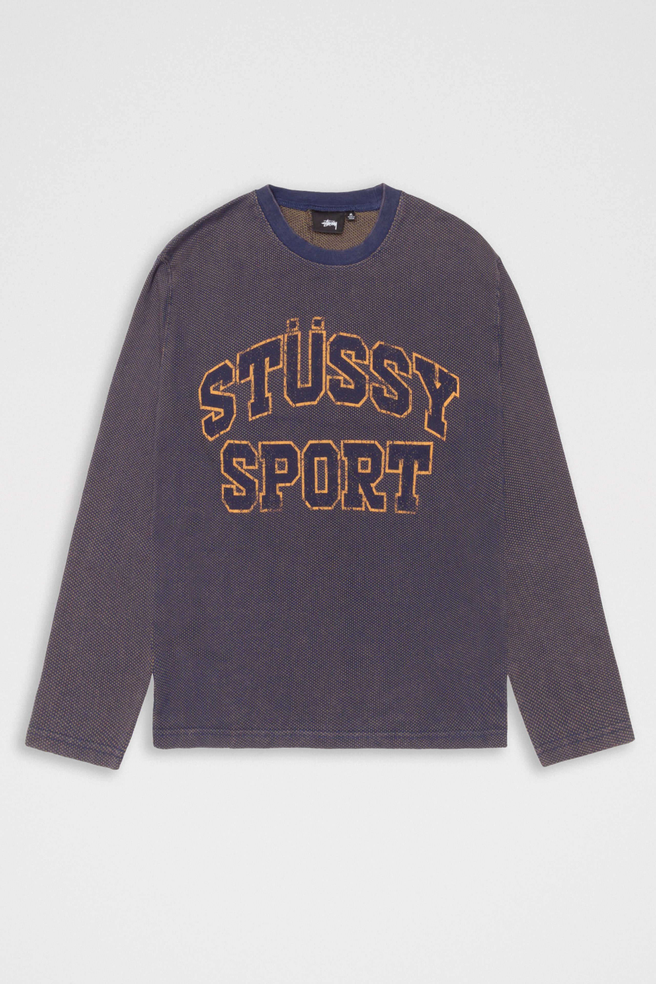 Stüssy 2Tone Cotton Mesh LS Crew Navy