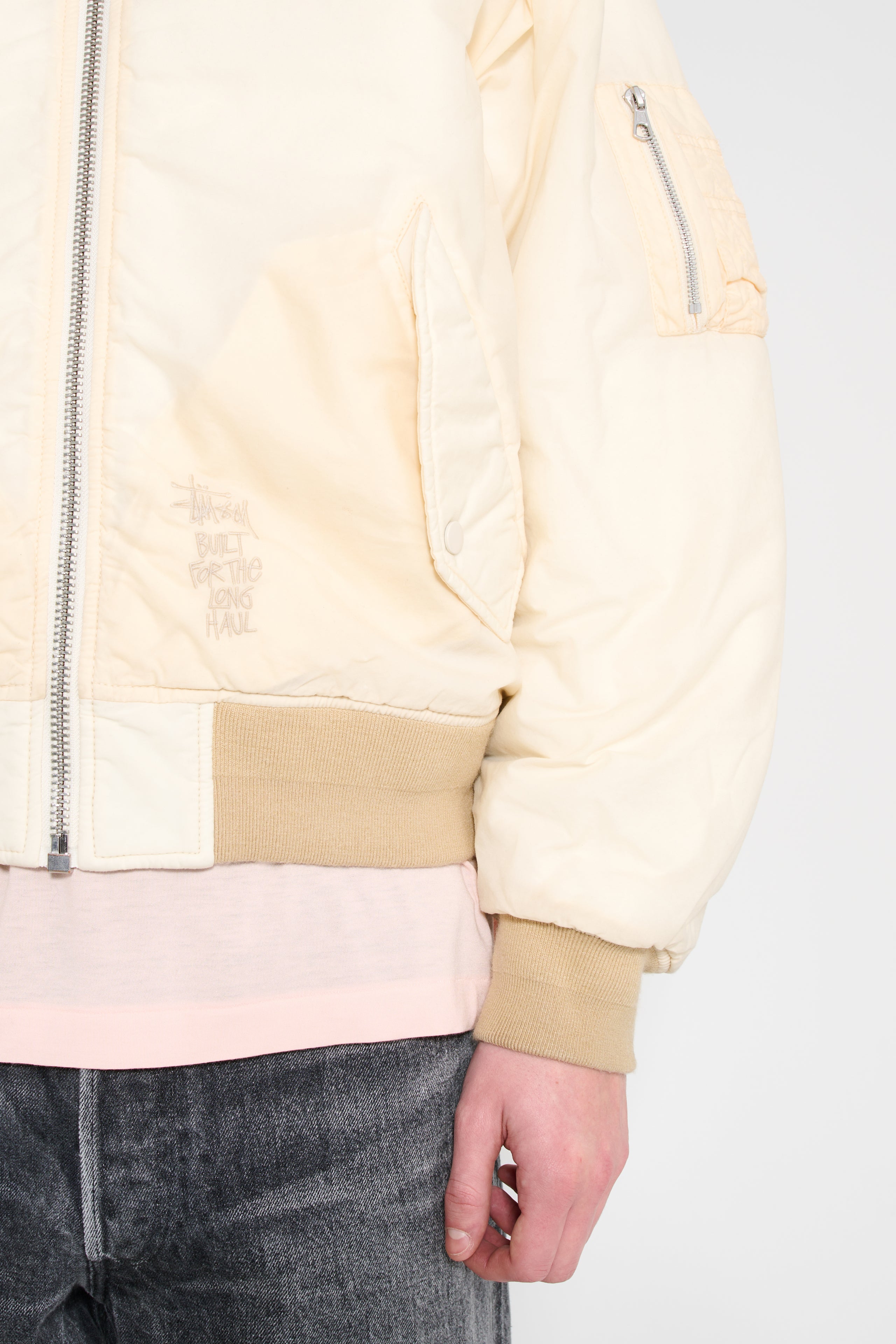 Stüssy Quilted Bomber Waxed Cream