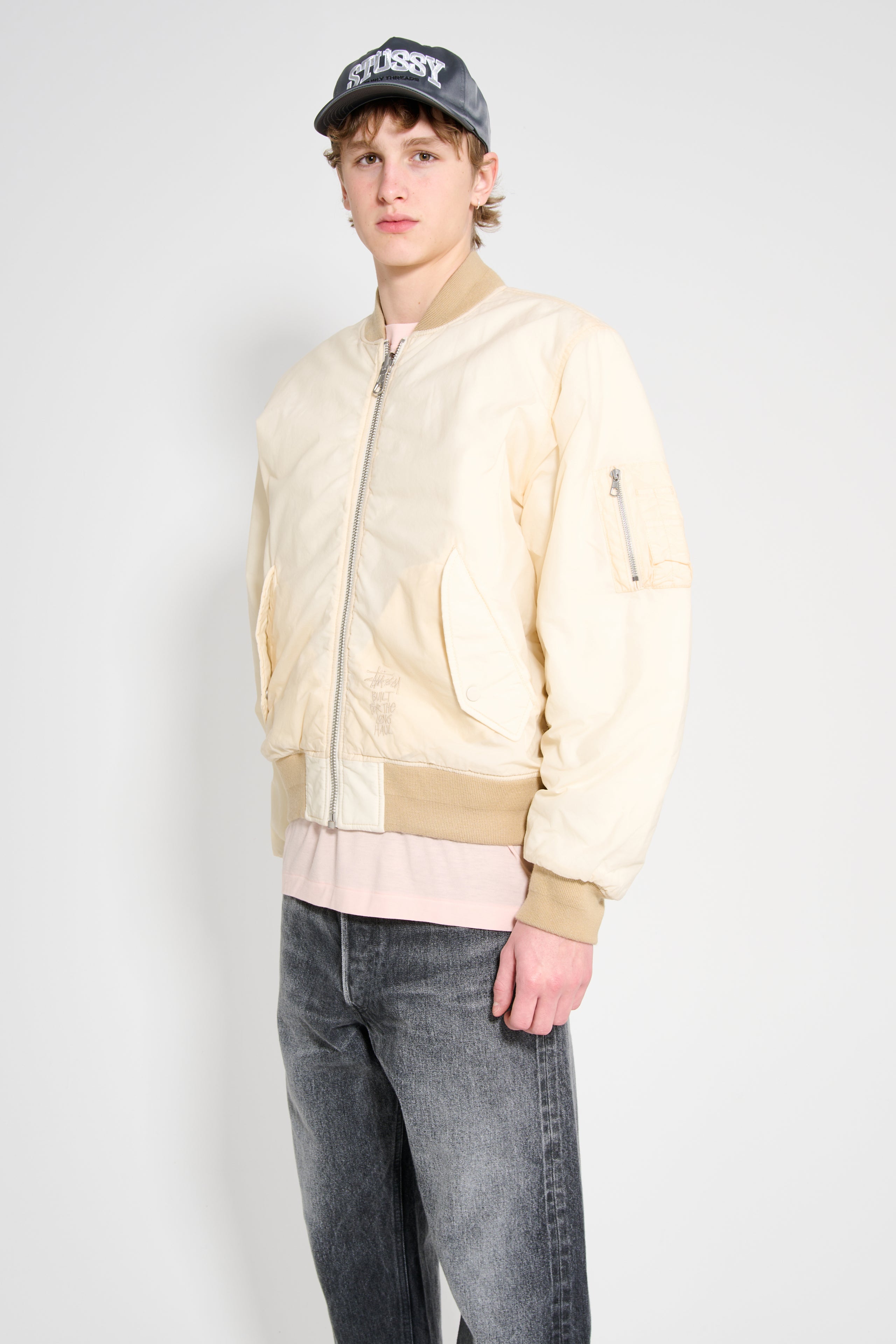 Stüssy Quilted Bomber Waxed Cream