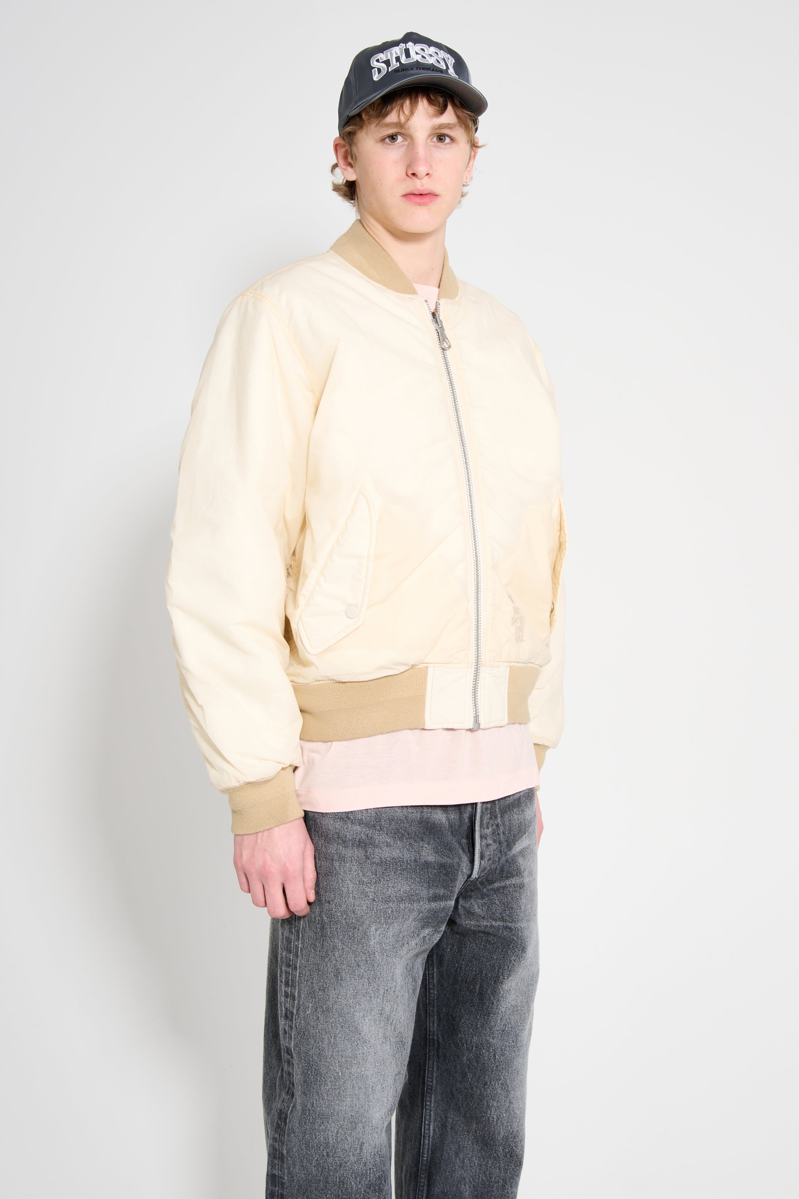 Stüssy Quilted Bomber Waxed Cream