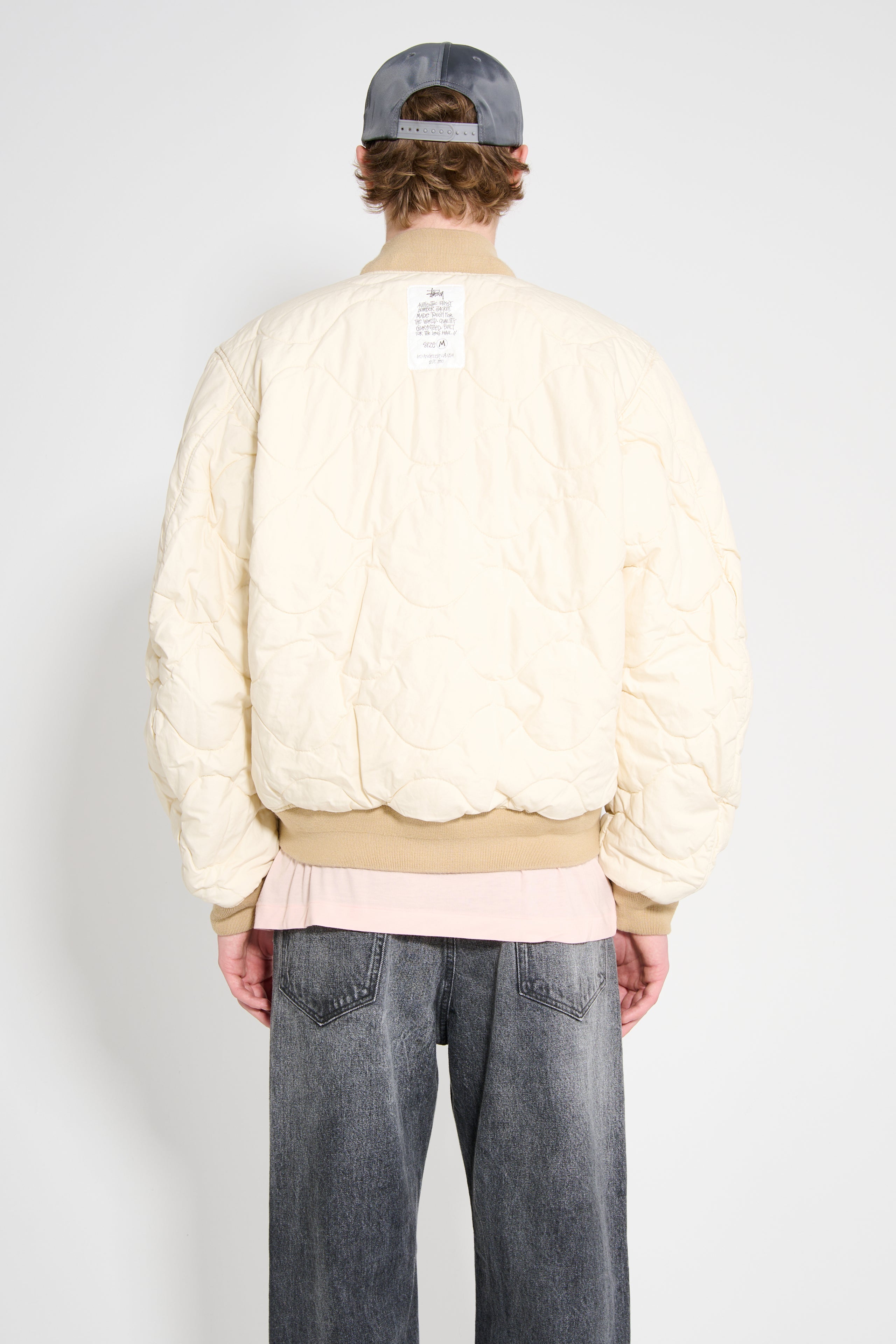 Stüssy Quilted Bomber Waxed Cream