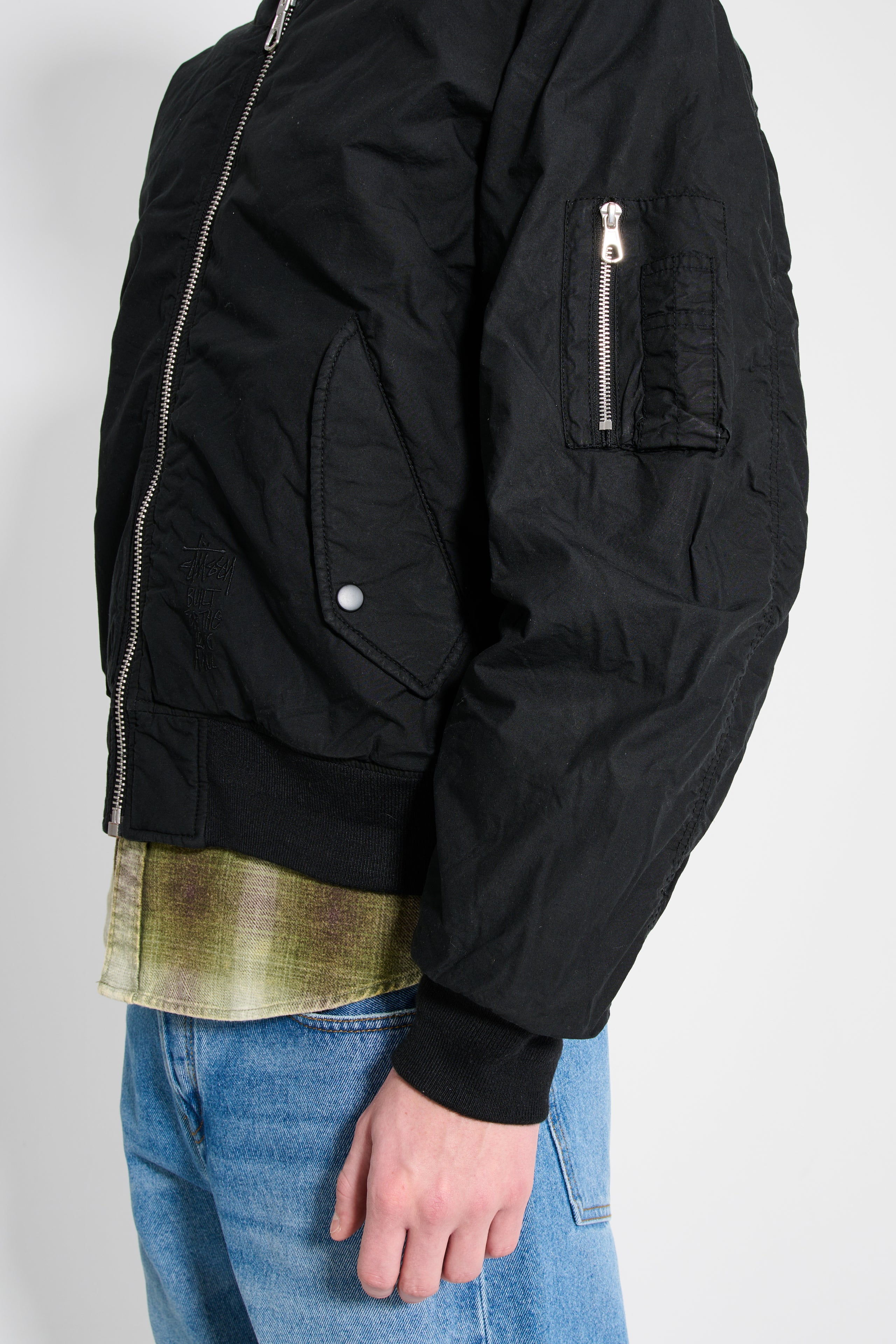 Stüssy Quilted Bomber Waxed Black