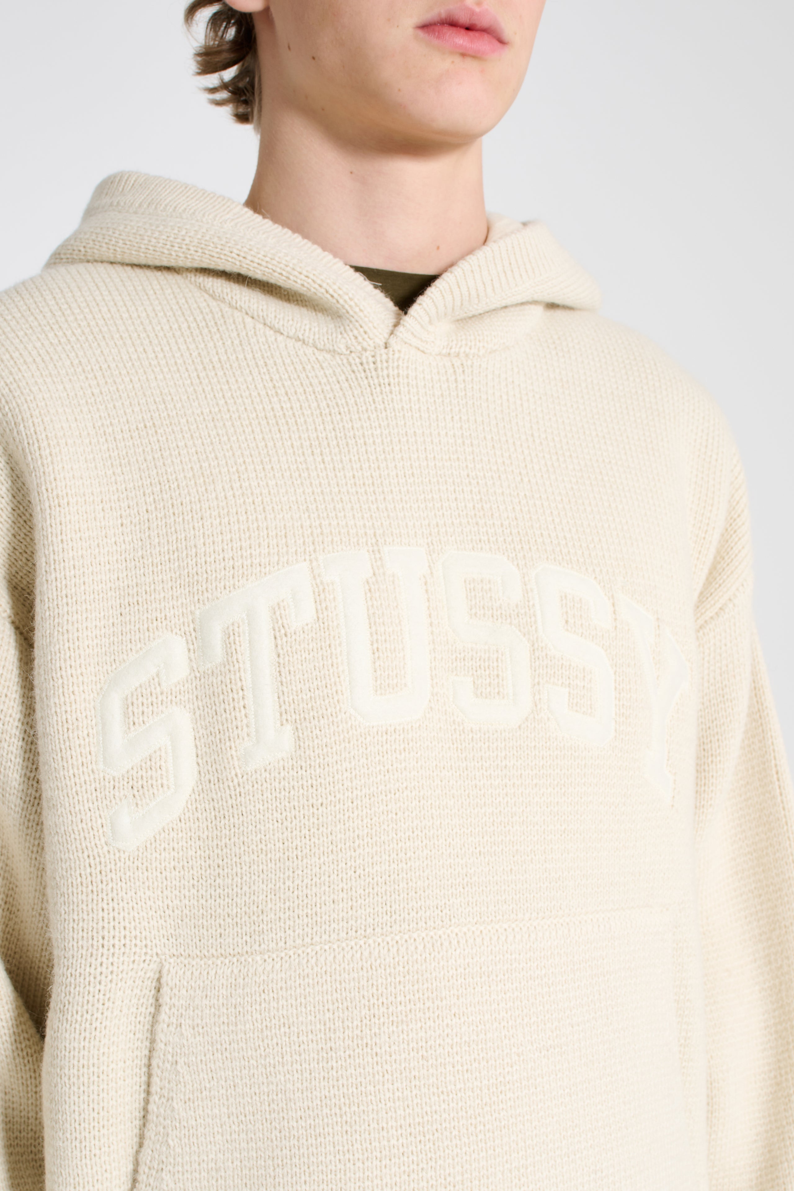 Stüssy Felt Patch Knit Hood Natural