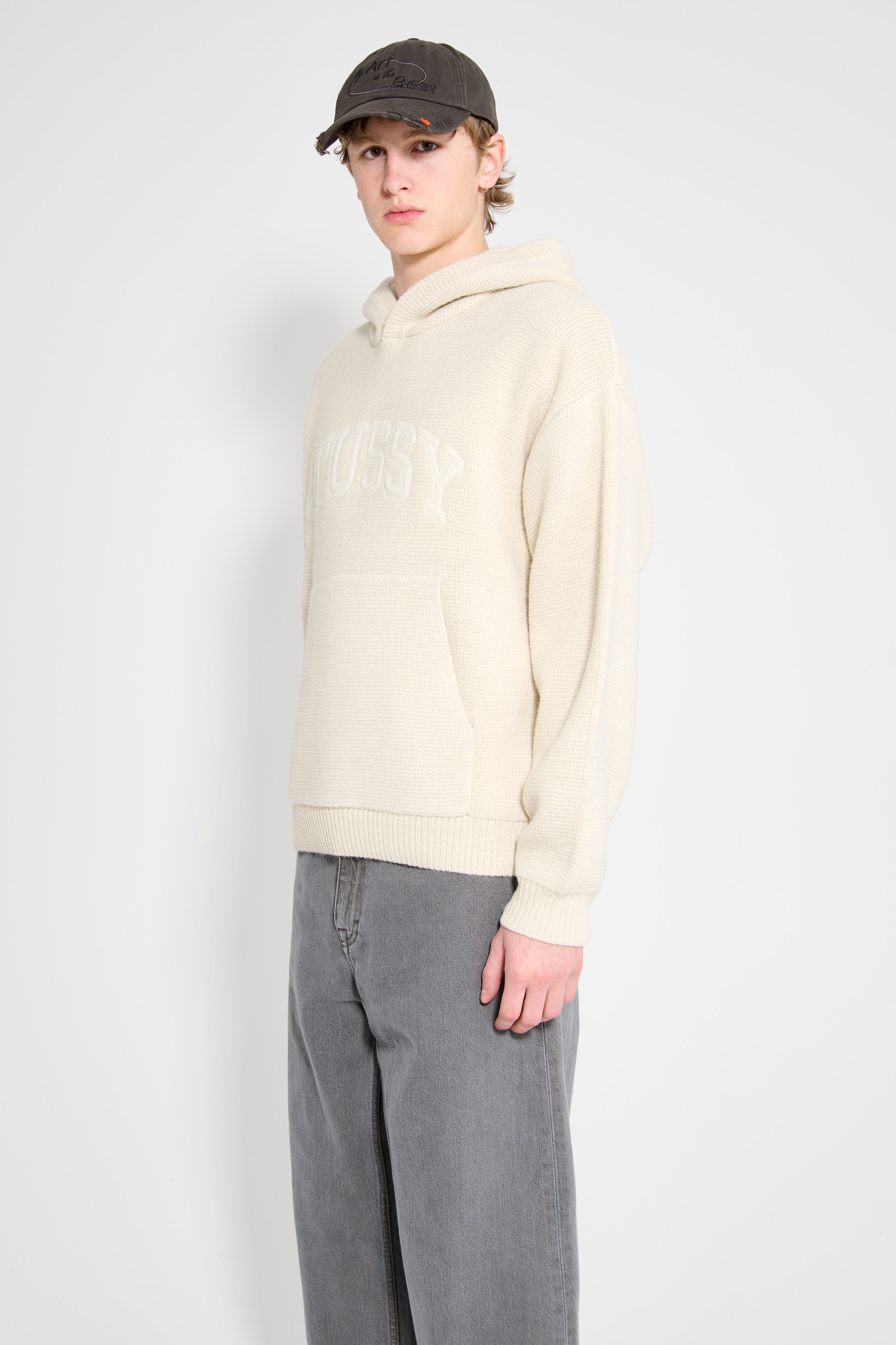 Stüssy Felt Patch Knit Hood Natural