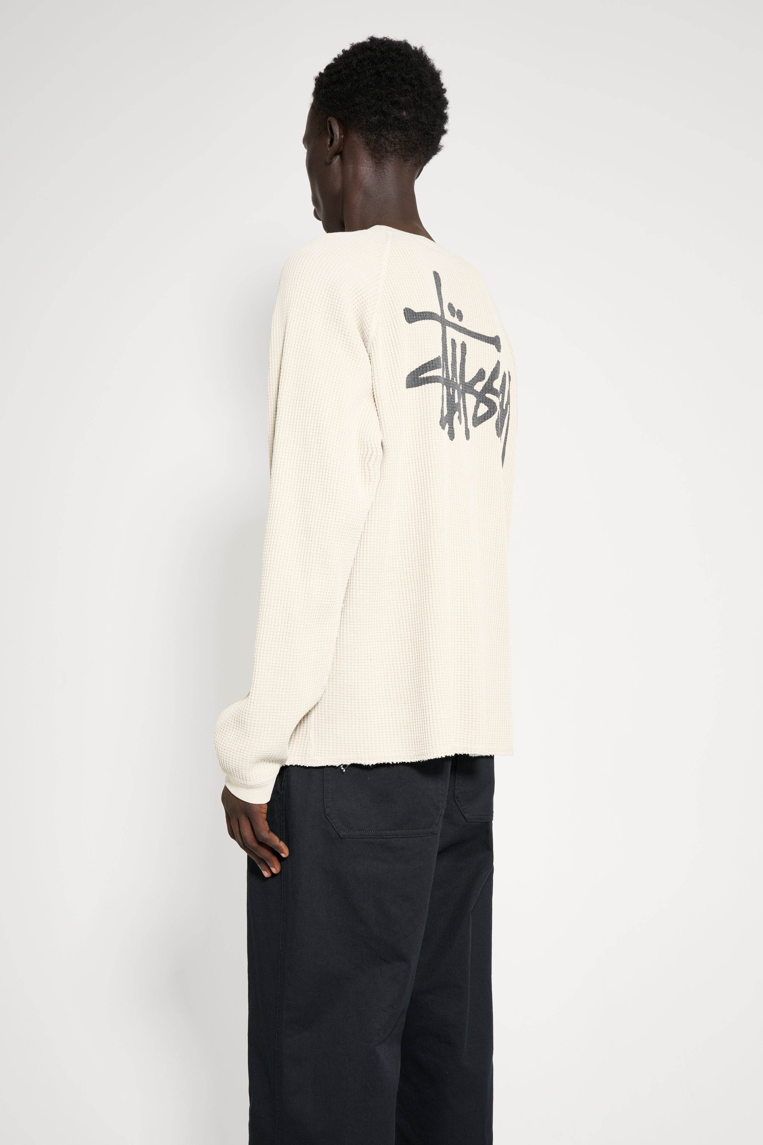 Stüssy Raglan Thermal Basic Stock LS Tee Bone