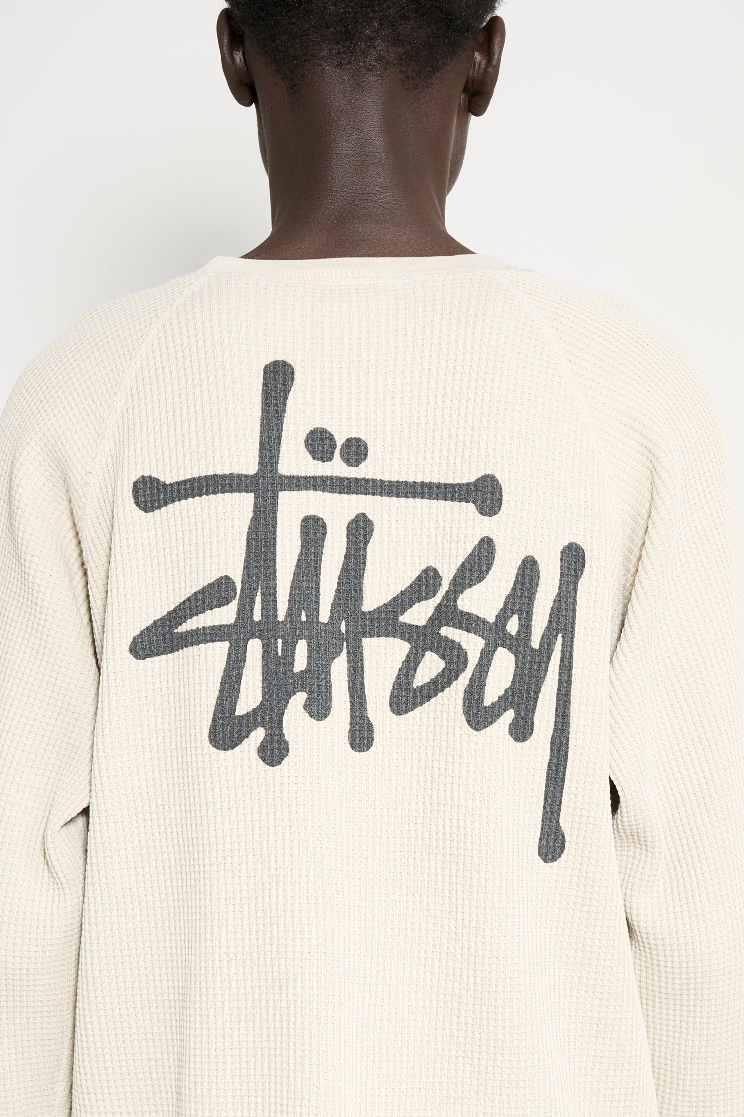 Stüssy Raglan Thermal Basic Stock LS Tee Bone