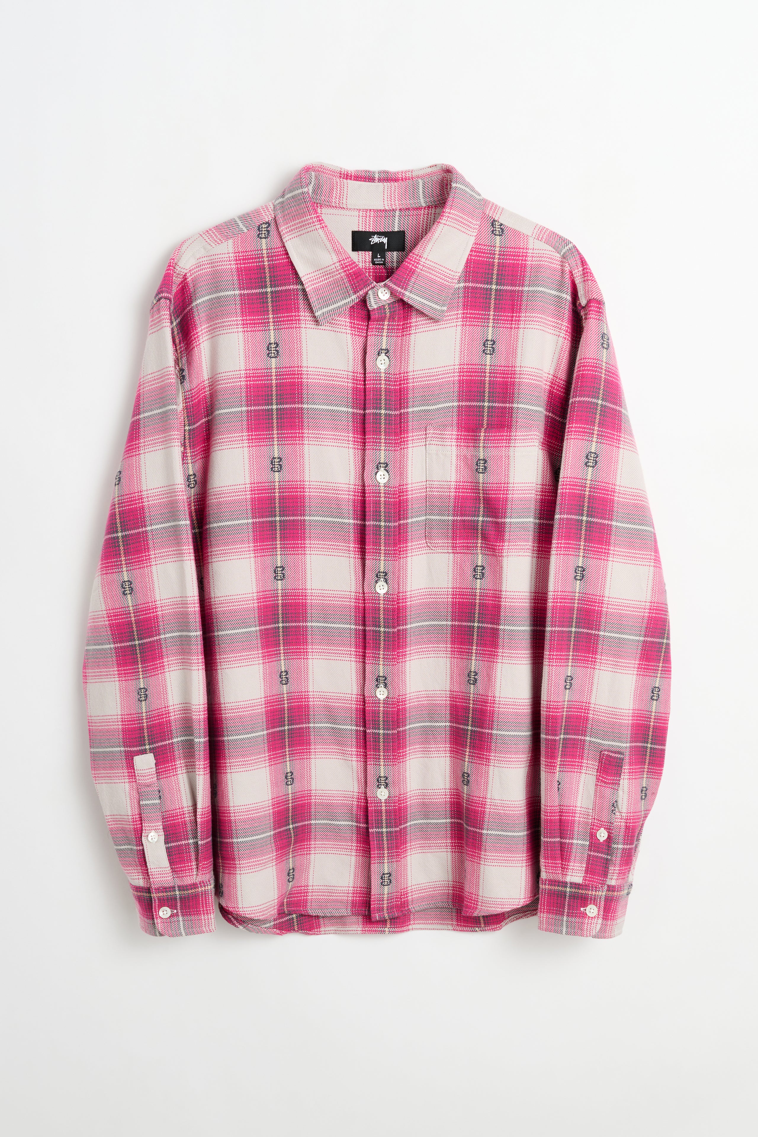 Stüssy Motif Plaid Shirt Pink