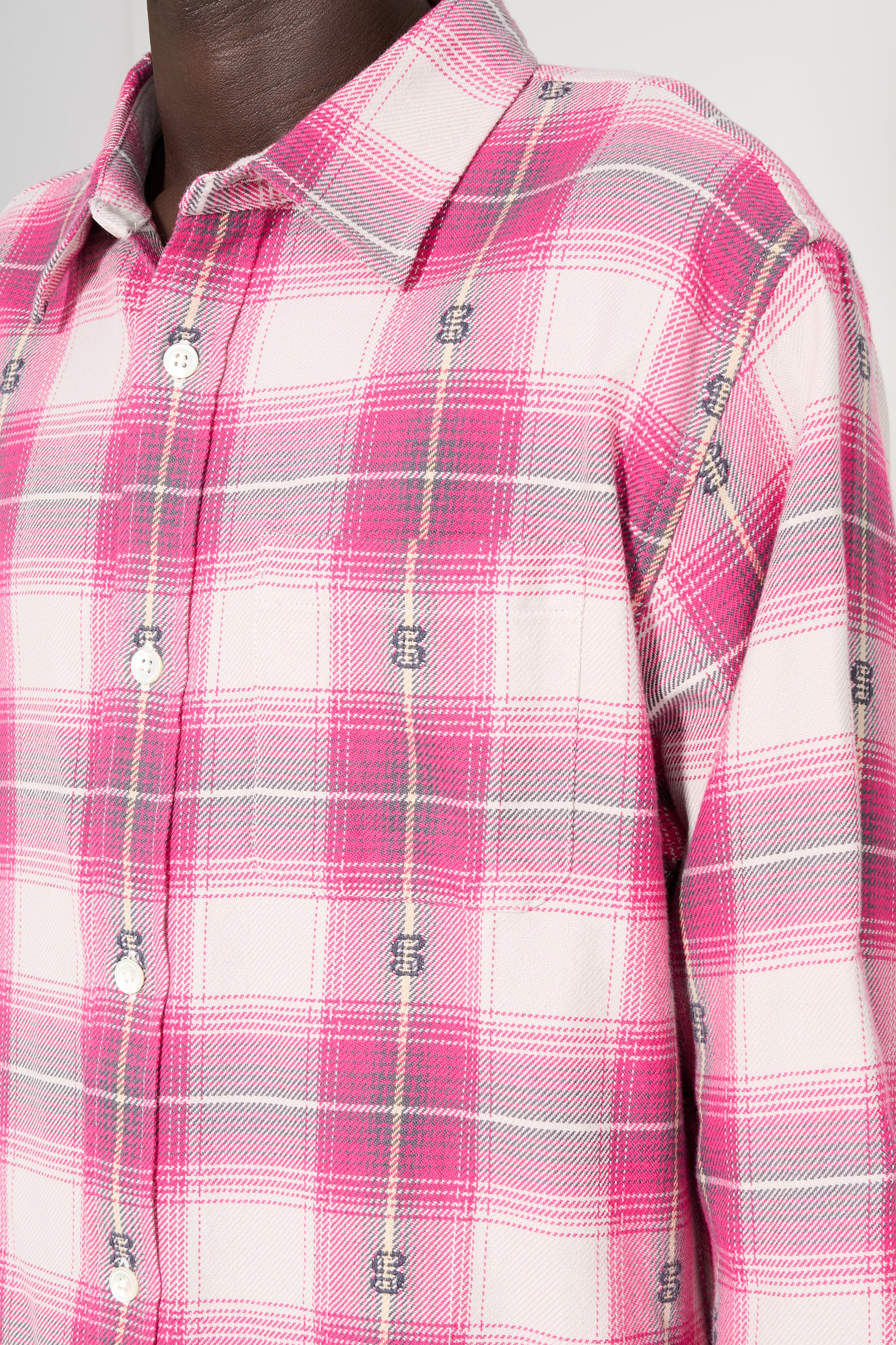 Stüssy Motif Plaid Shirt Pink