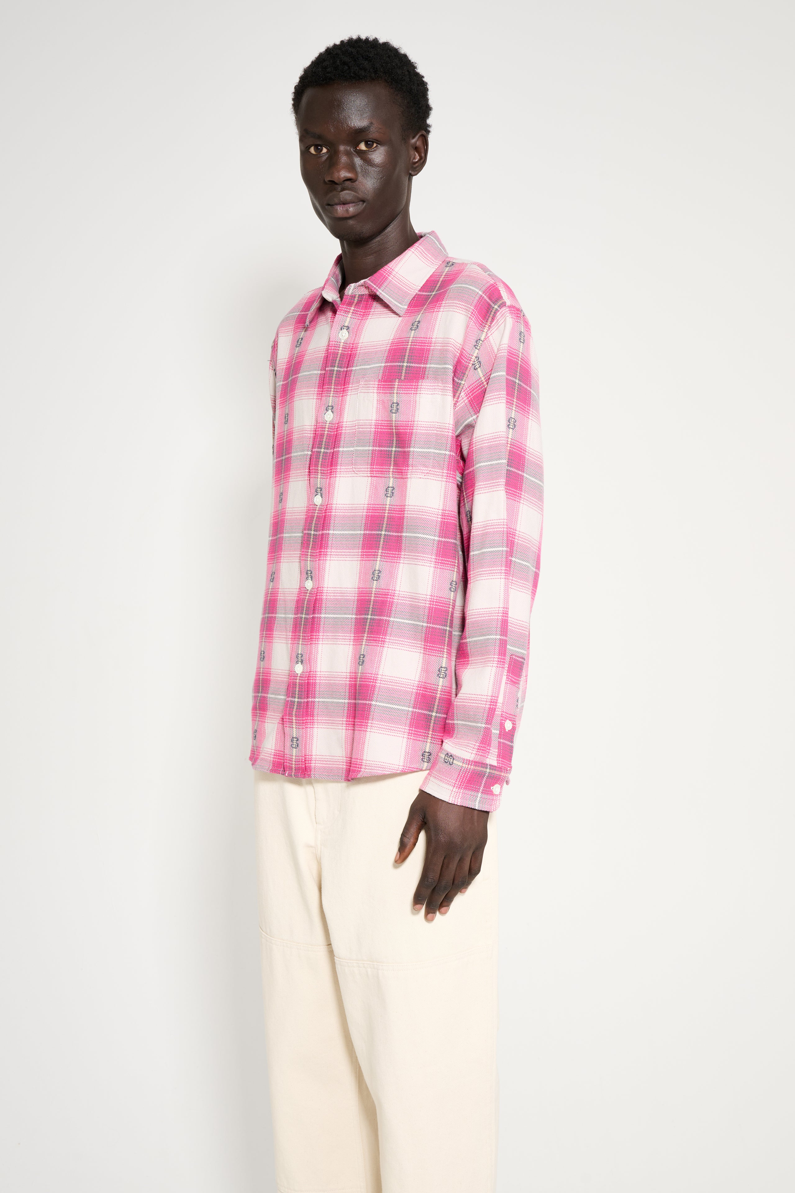 Stüssy Motif Plaid Shirt Pink