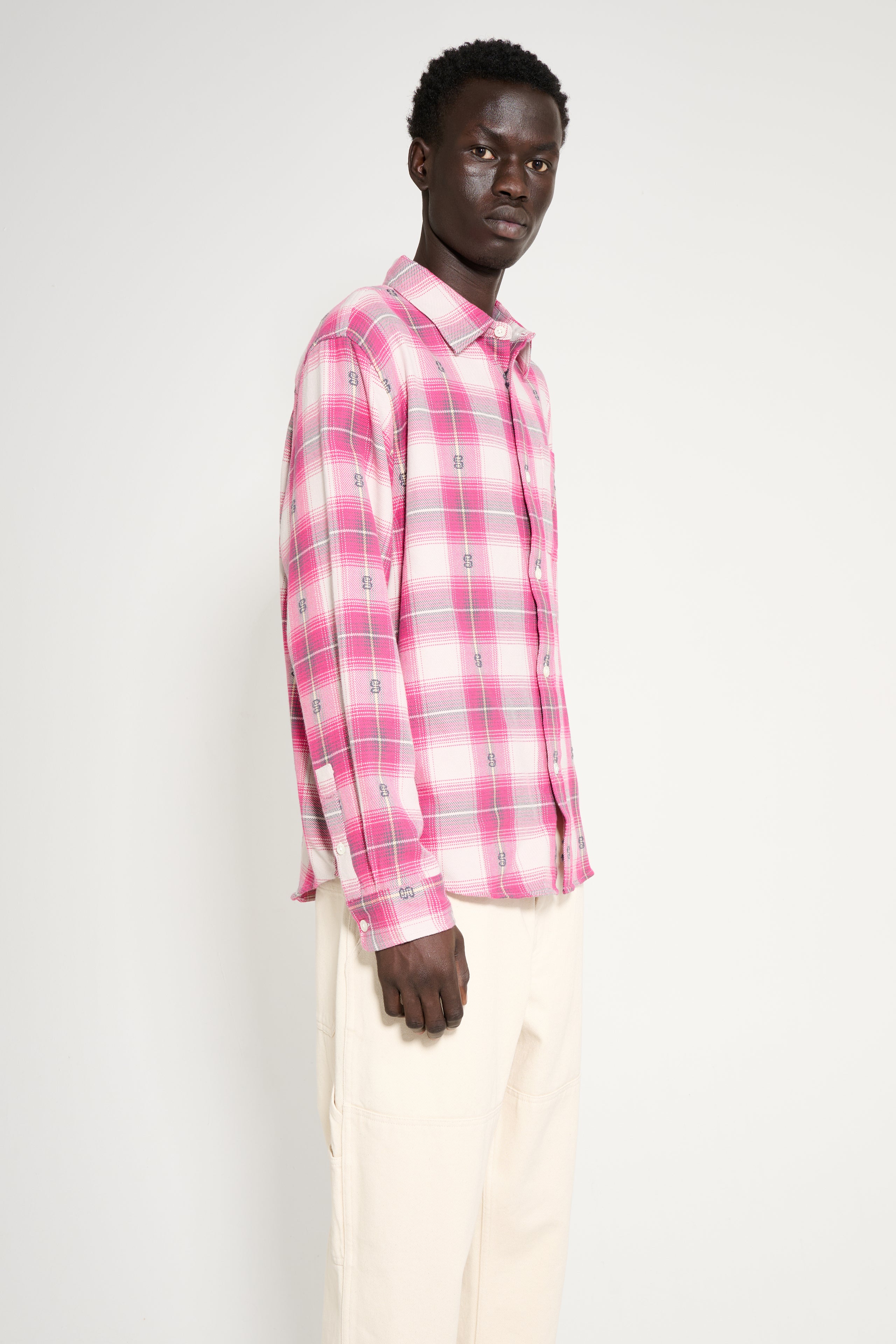 Stüssy Motif Plaid Shirt Pink