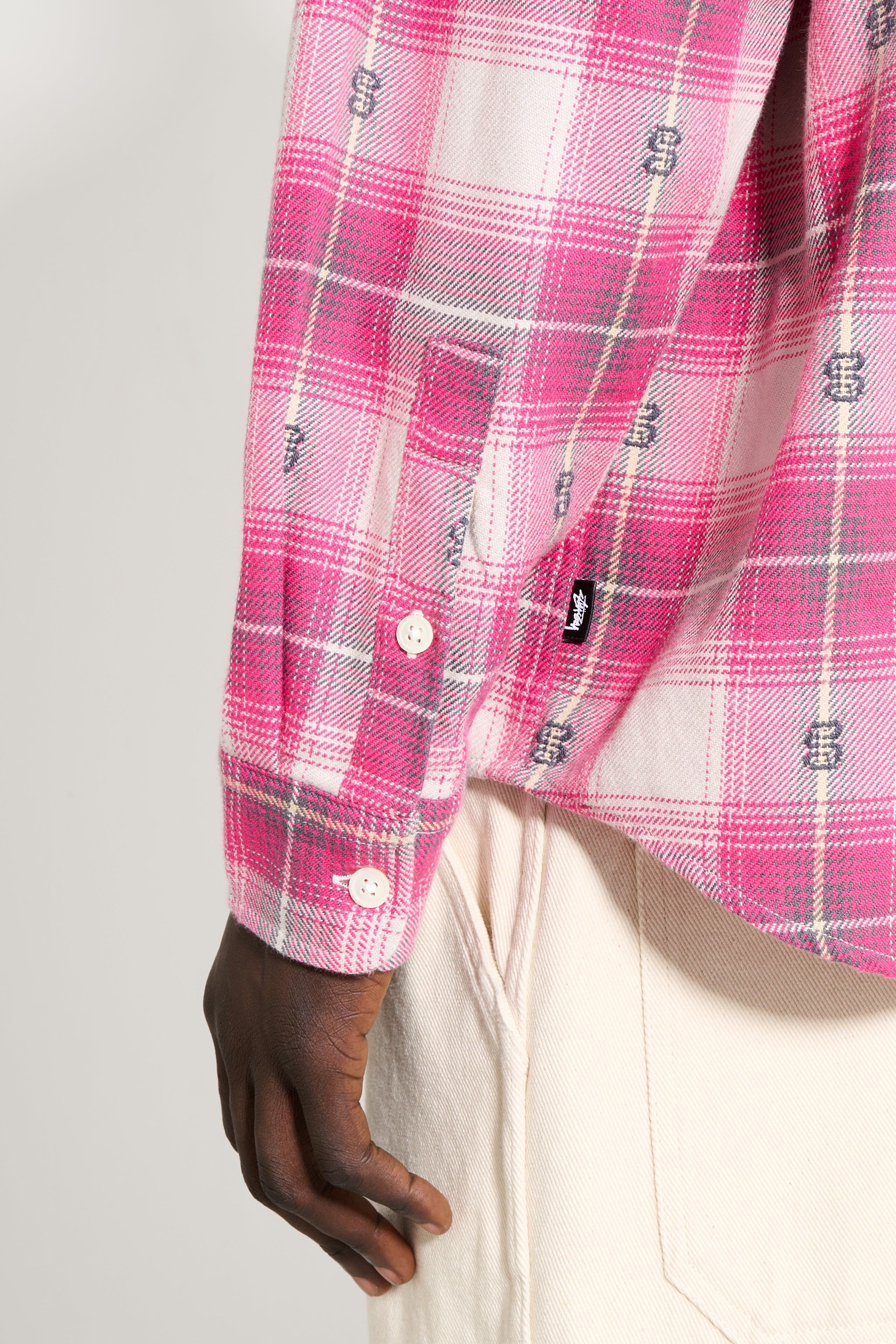 Stüssy Motif Plaid Shirt Pink