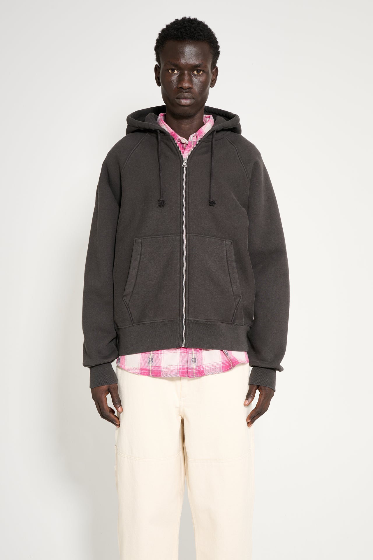 Stüssy Relaxed Zip Hoodie Washed Black