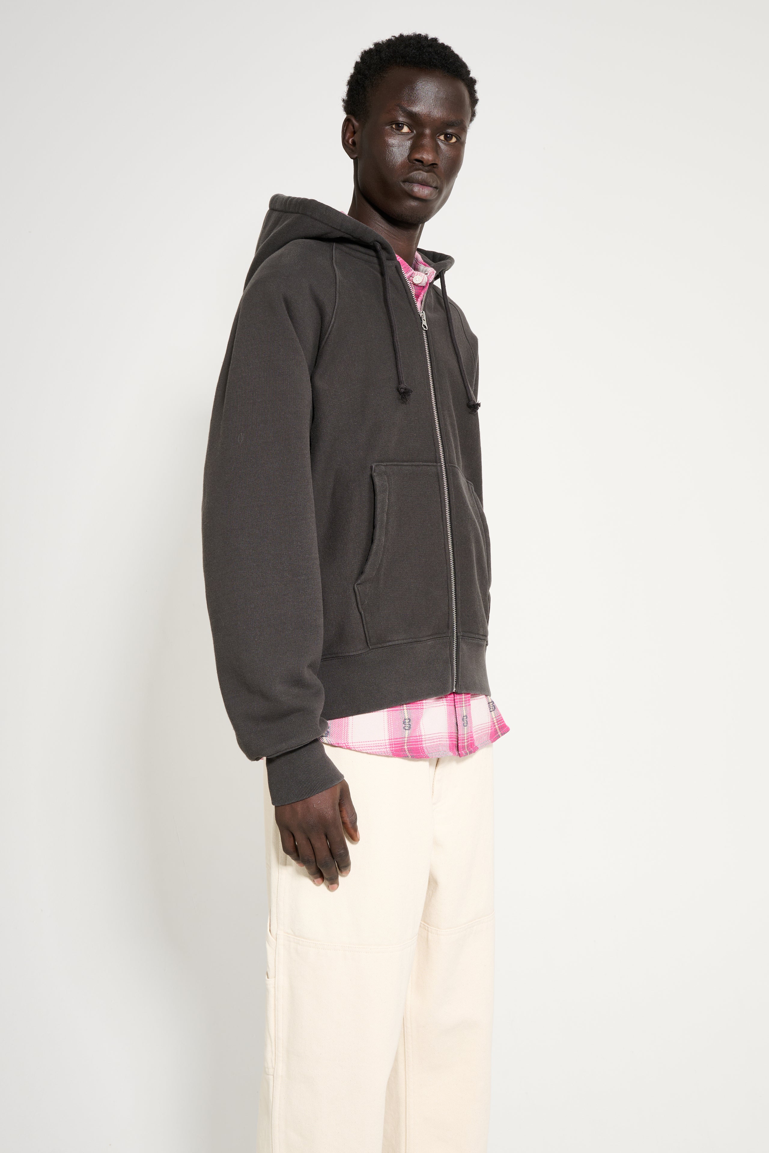 Stüssy Relaxed Zip Hoodie Washed Black