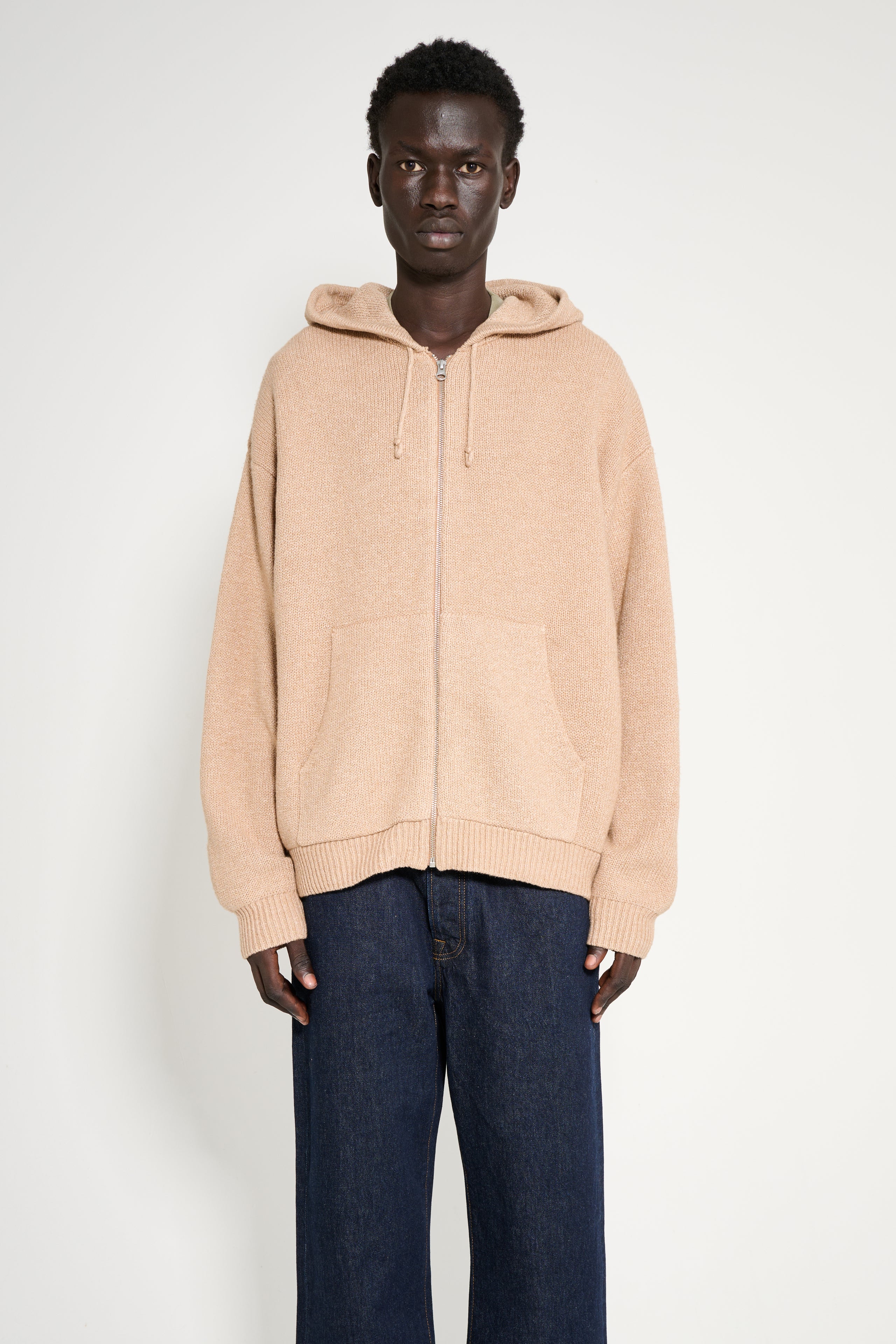 Stüssy Zip Up Hooded Sweater Camel