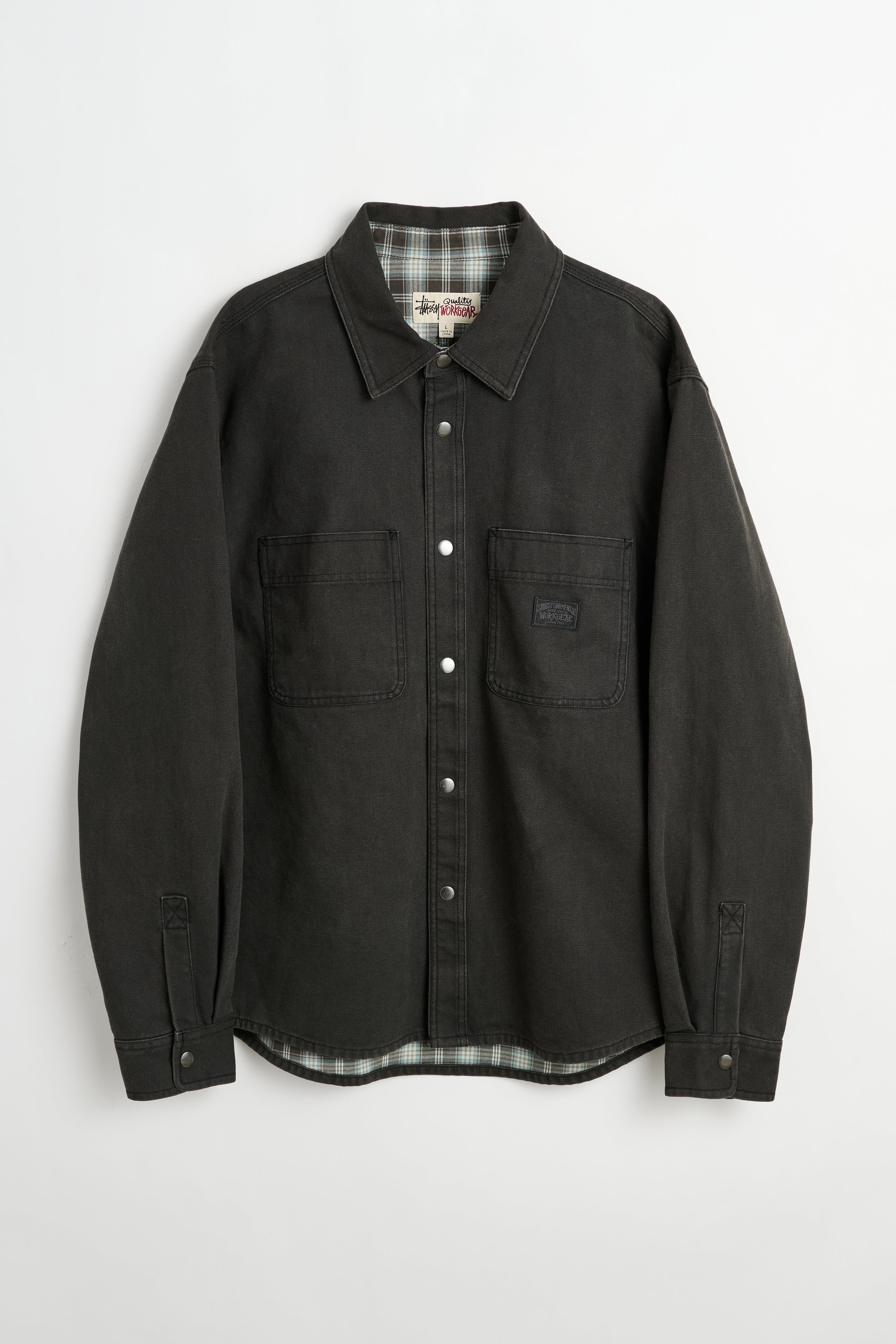 Stüssy Heavy Washed Canvas Shirt Black