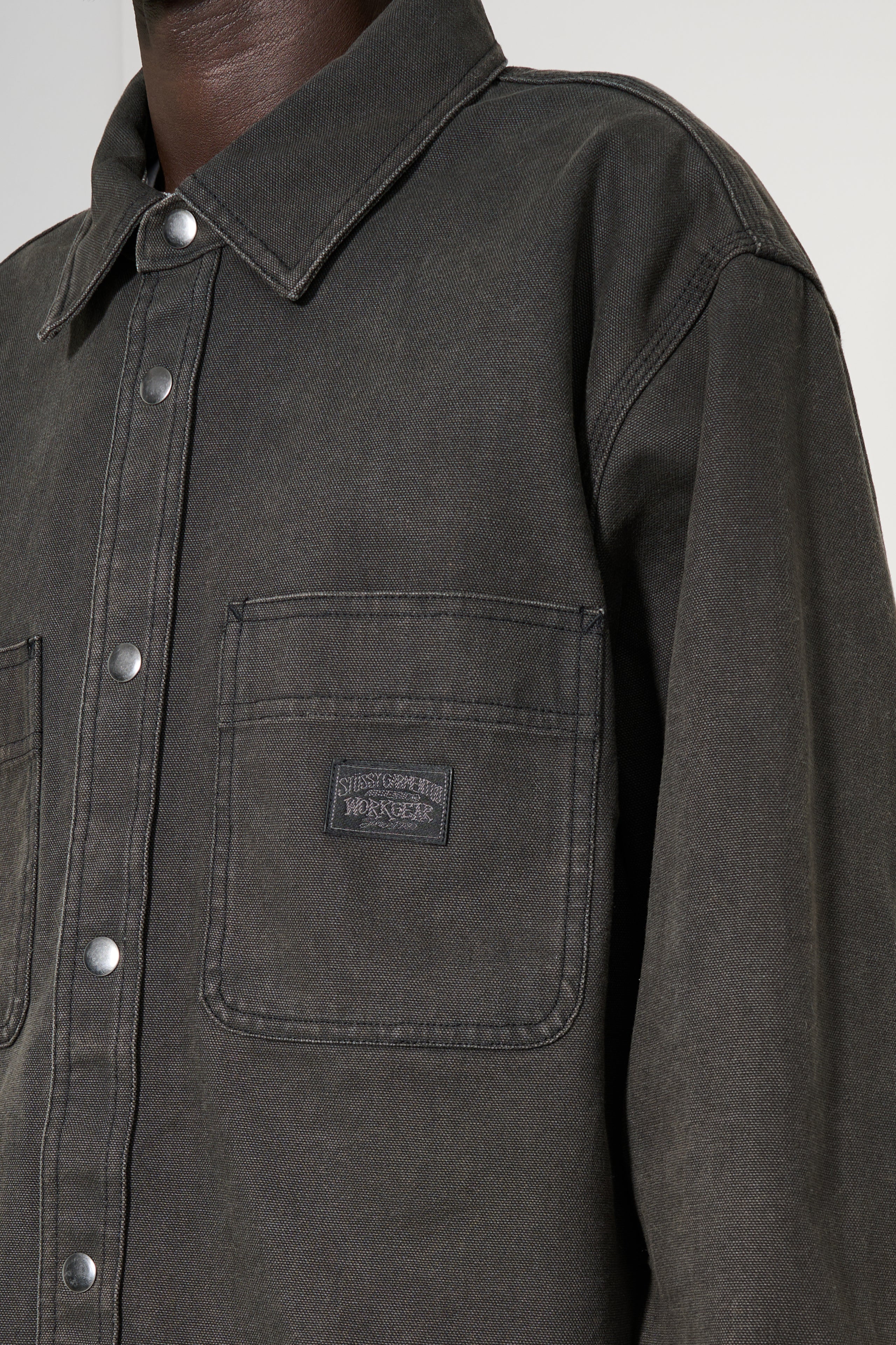 Stüssy Heavy Washed Canvas Shirt Black