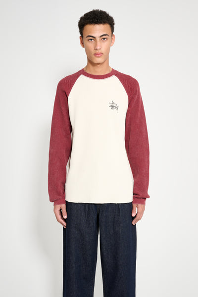 トップス Stussy RAGLAN THERMAL 2 TONE Stussy Thermal 2 Tone Raglan Shirt White Men's - SS25 - US