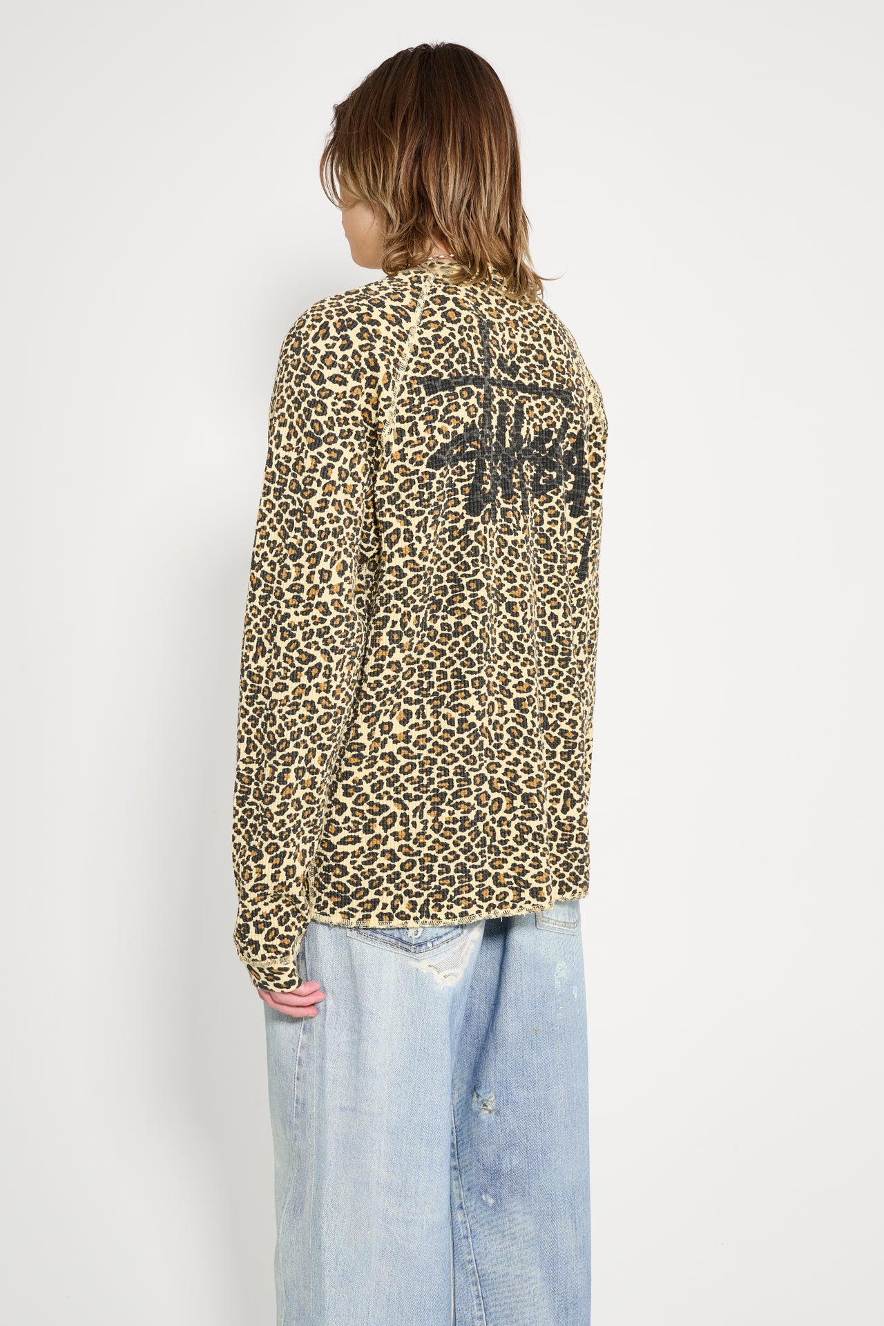 Stüssy Raglan Thermal Basic Stock Leopard