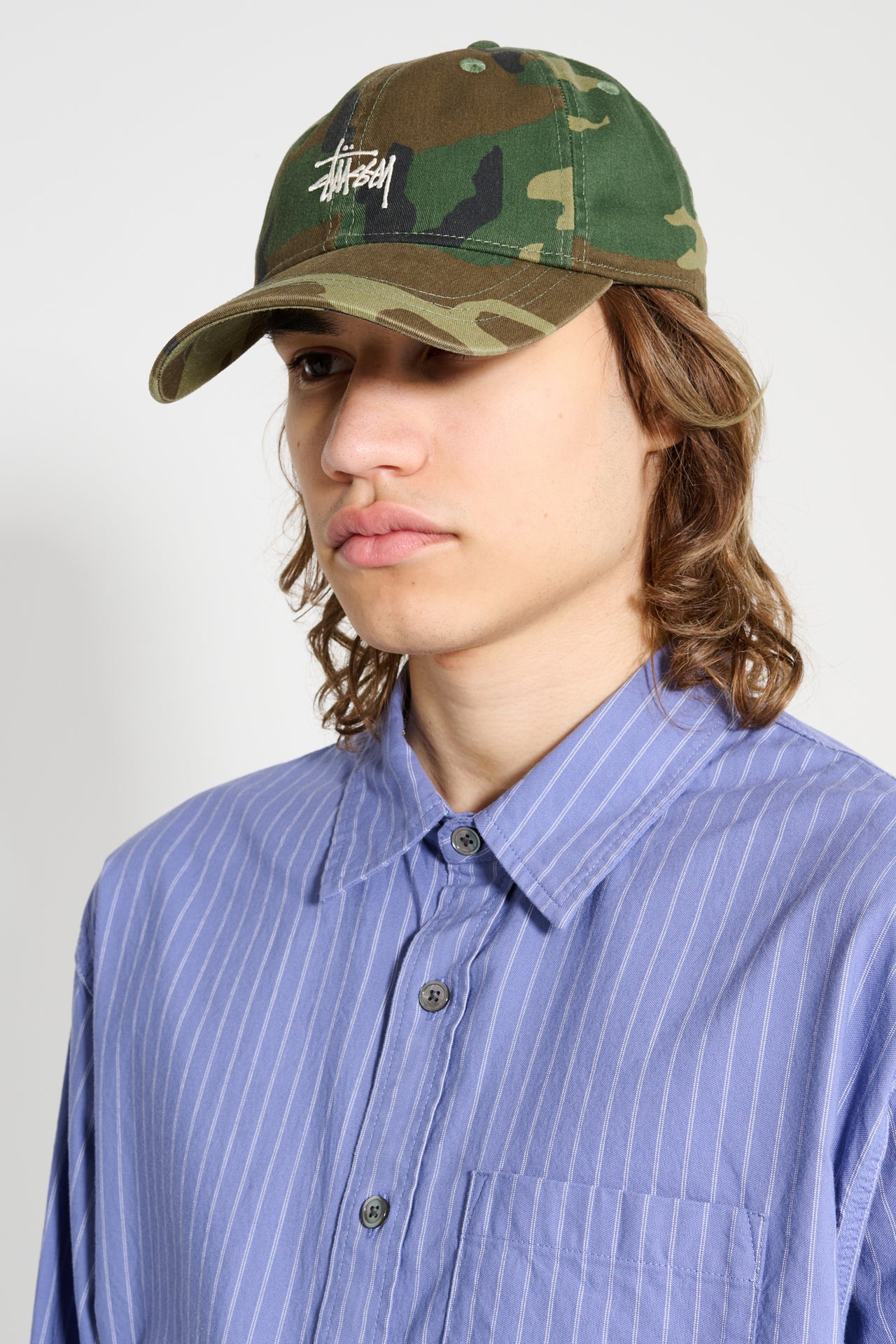 Stüssy Basic Washed Low Pro Cap Woodland Camo