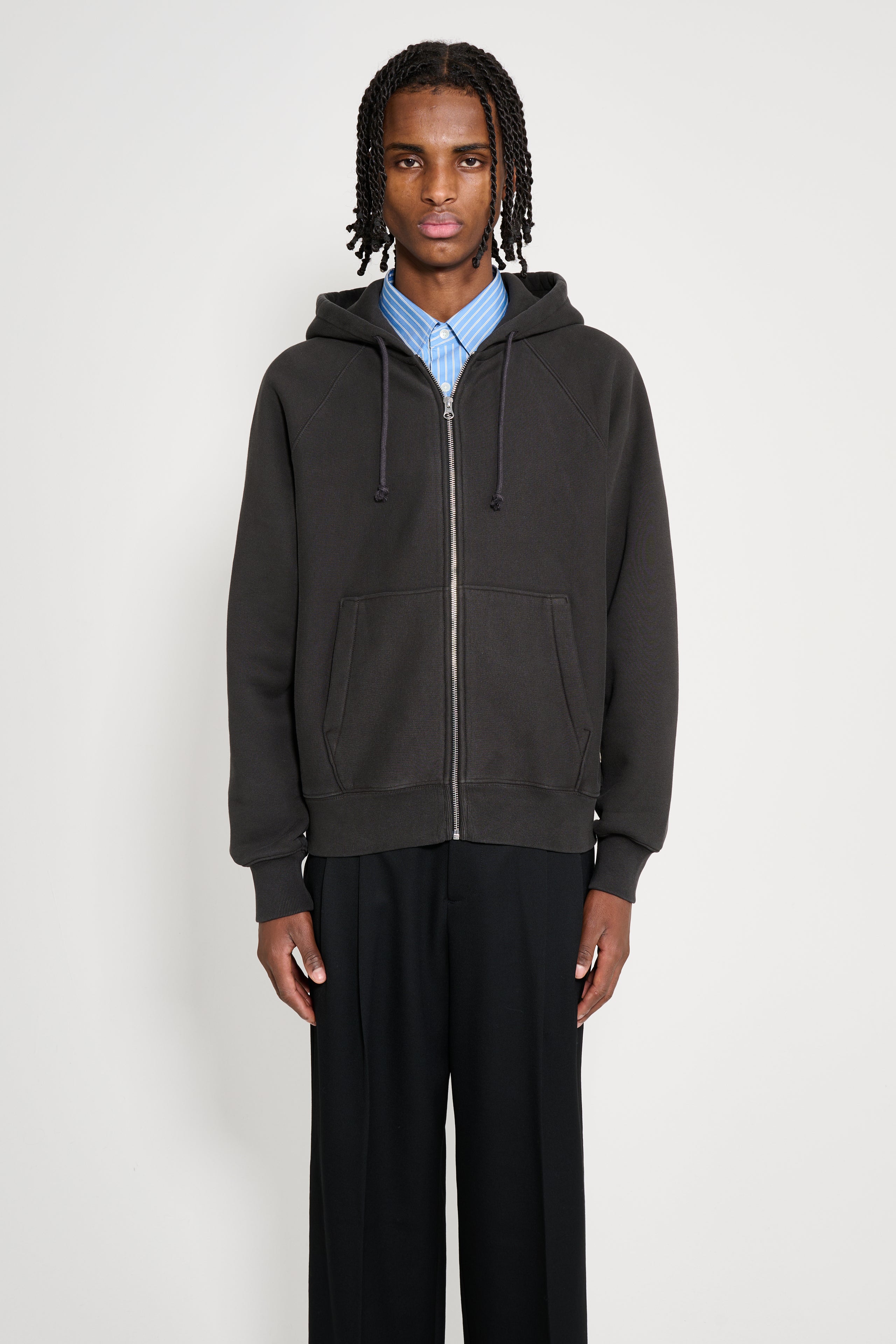 Stüssy Relaxed Zip Hoodie Washed Black