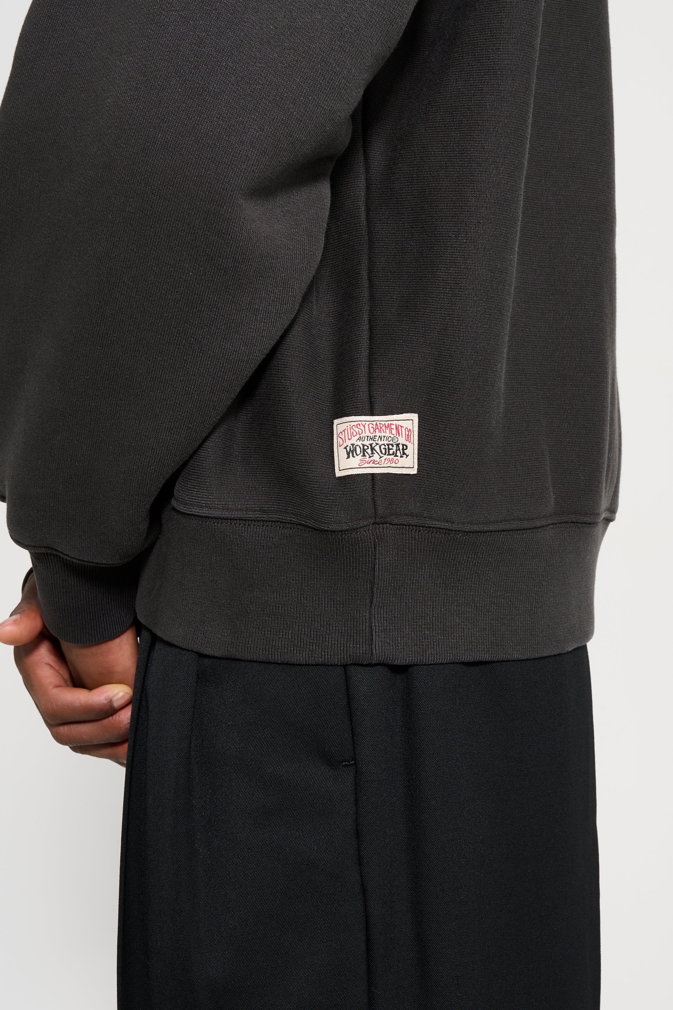 Stüssy Relaxed Zip Hoodie Washed Black