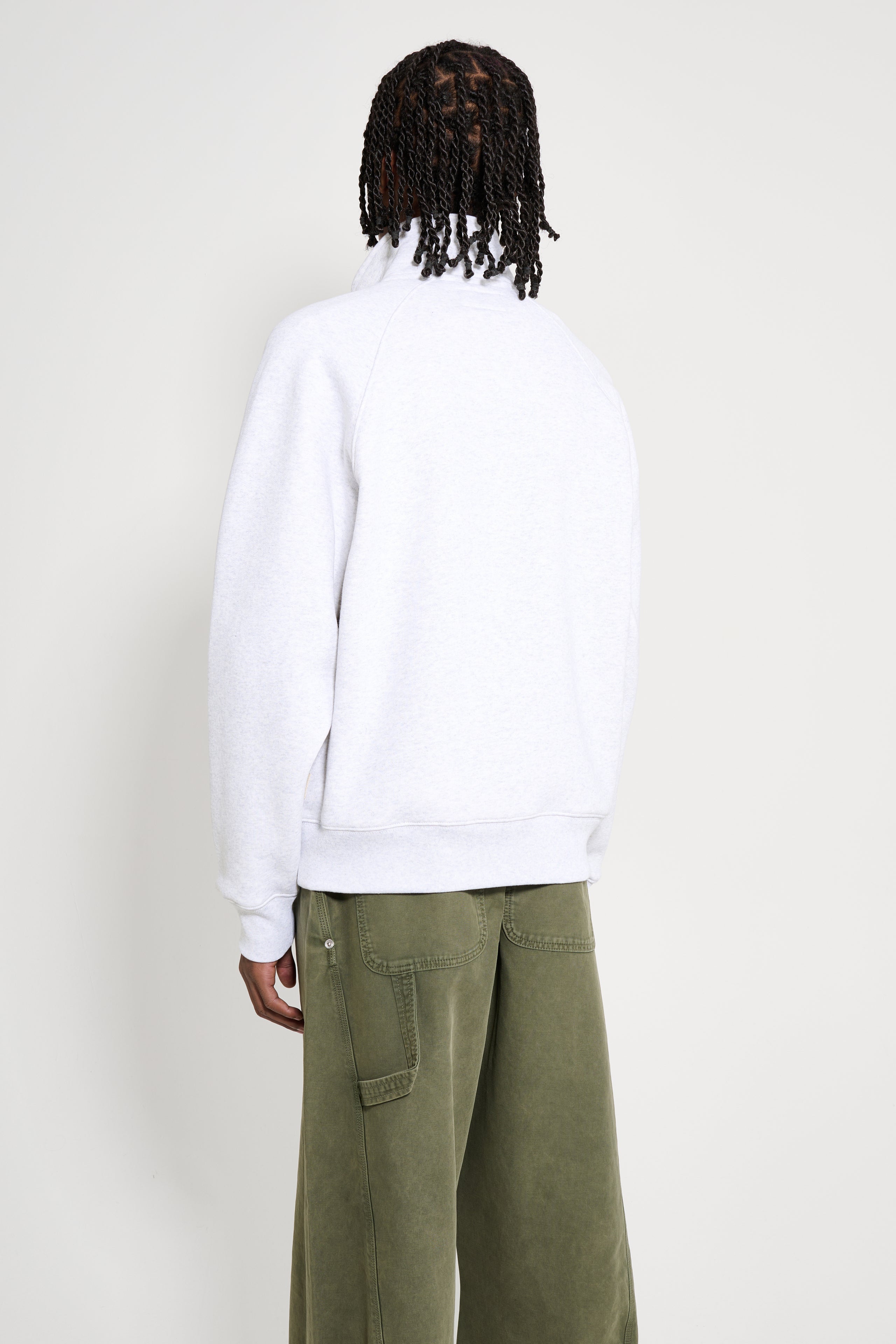 Stüssy Fleece Raglan Zip Mock Ash Heather