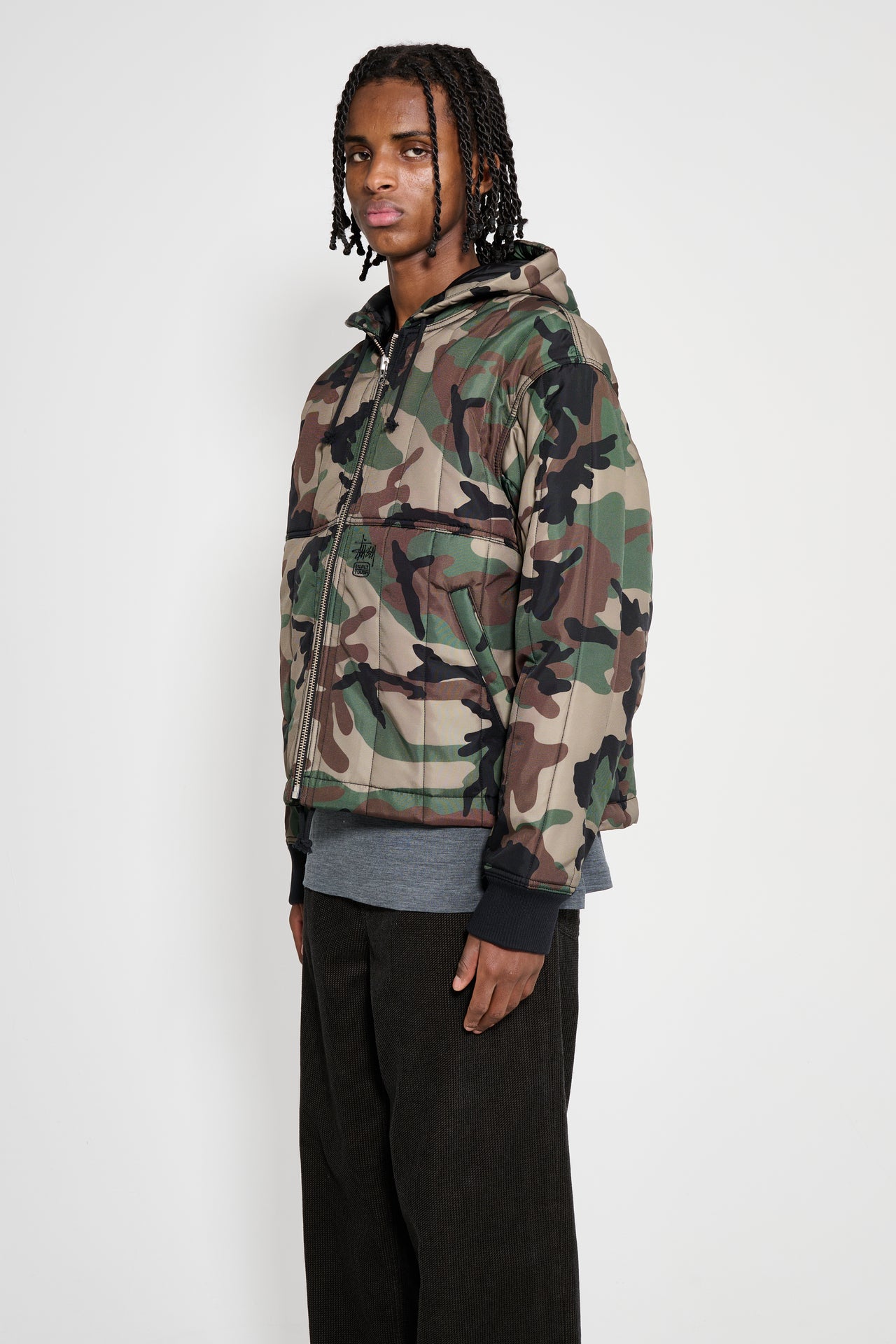 Stüssy Work Jacket Quilted Nylon Woodland Camo