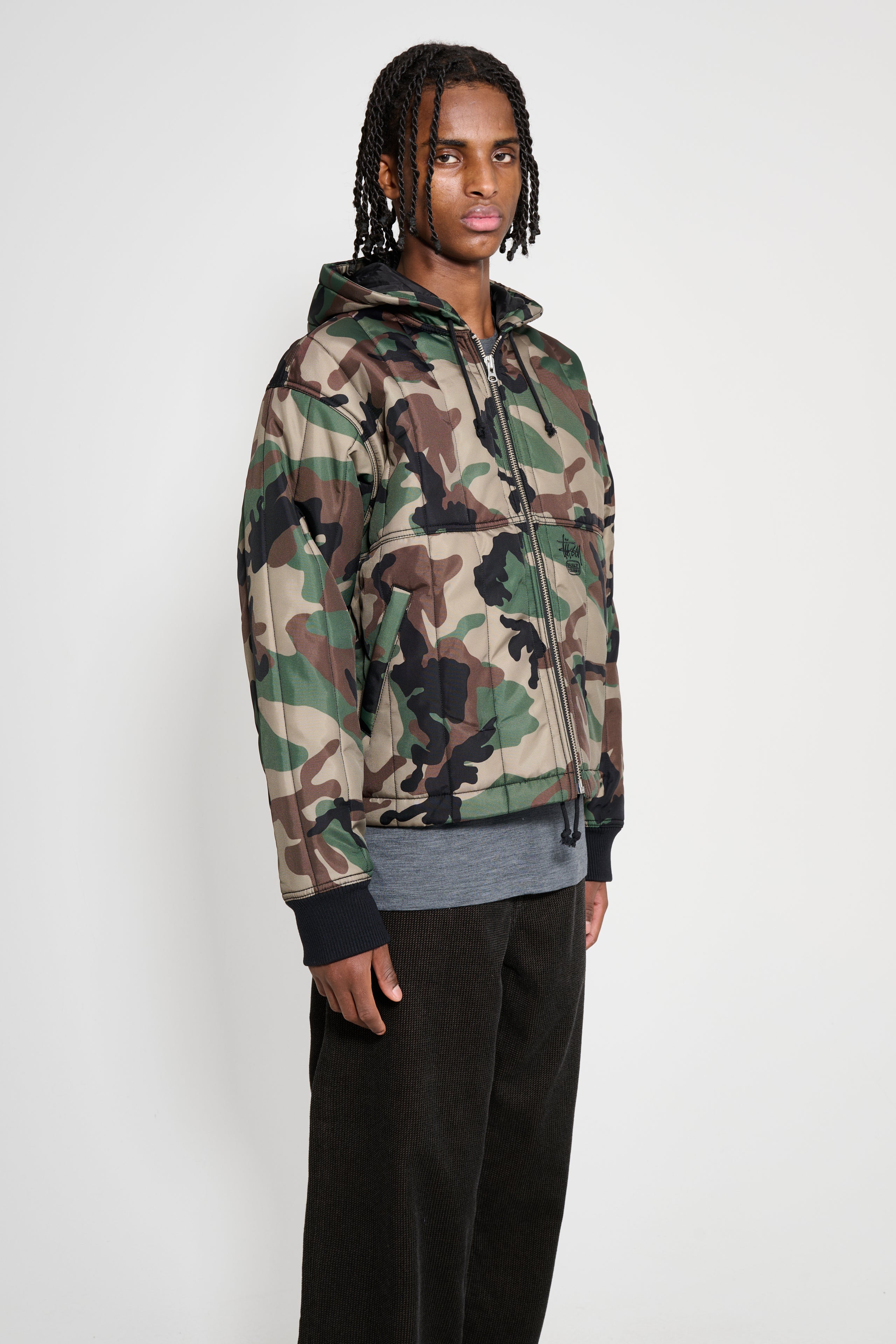Stüssy Work Jacket Quilted Nylon Woodland Camo