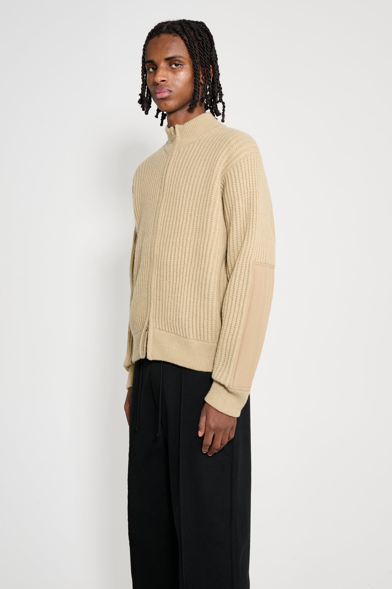 Stüssy Military Patch Zip Sweater Sand