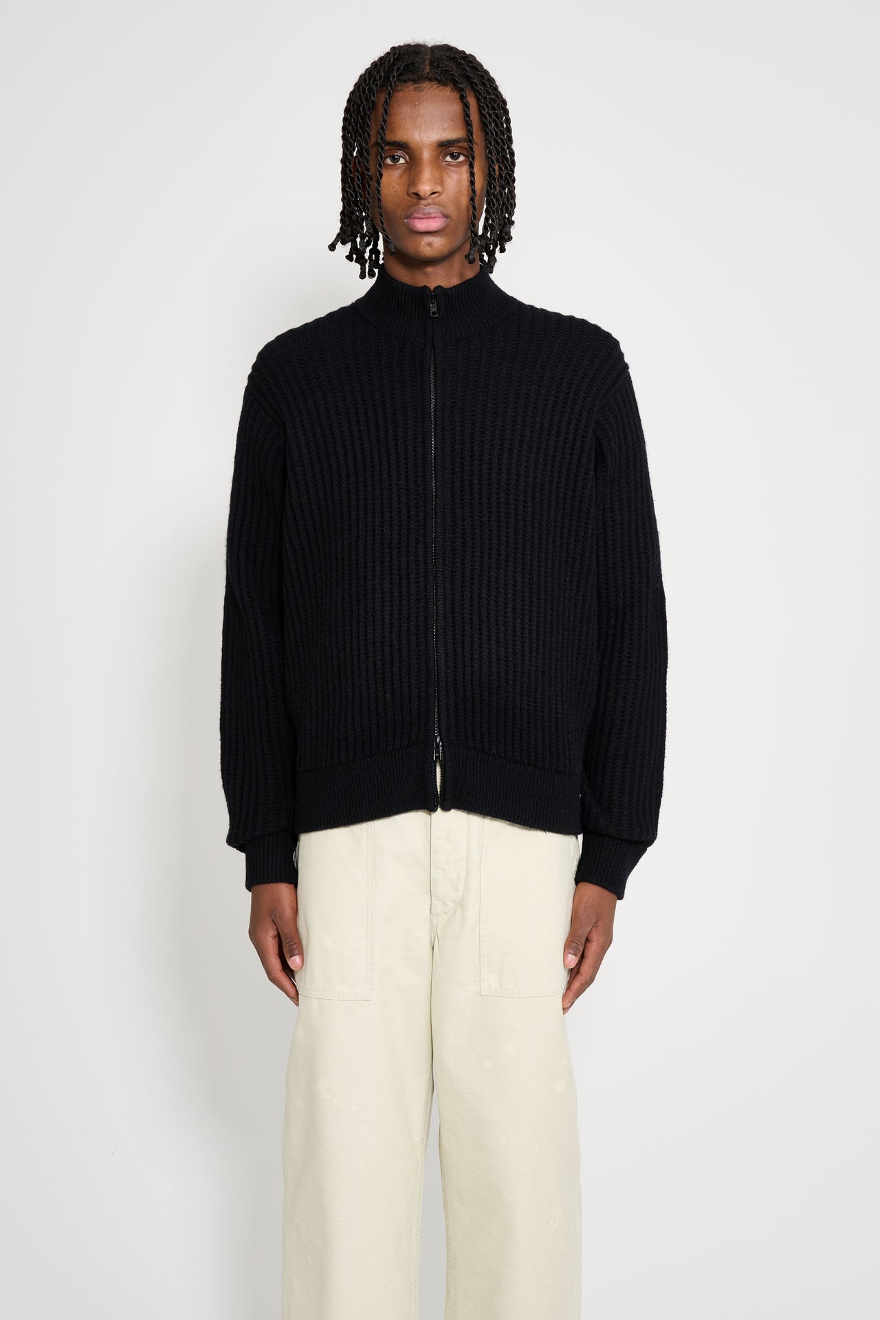 Stüssy Military Patch Zip Sweater Black