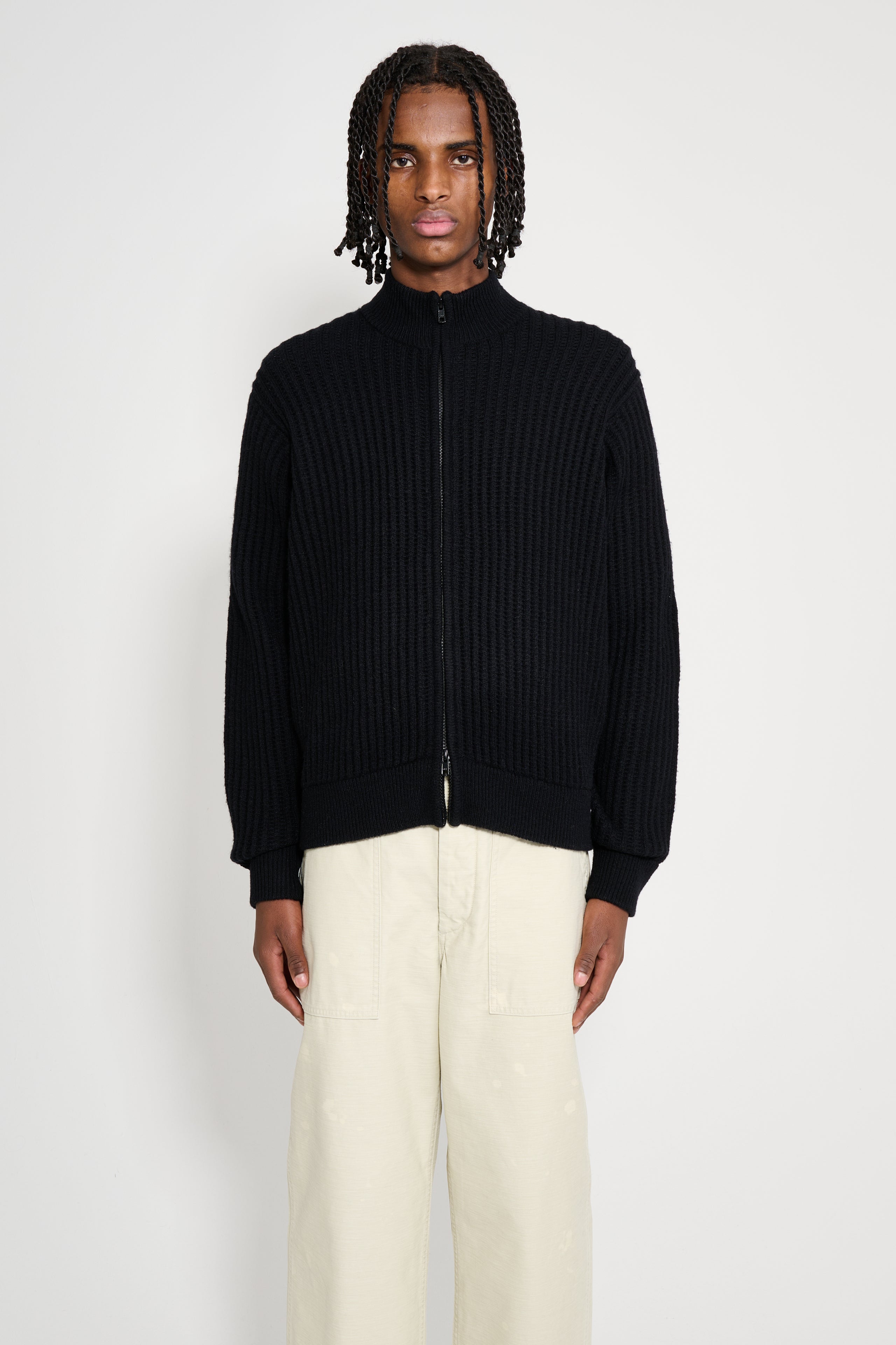 Stüssy Military Patch Zip Sweater Black