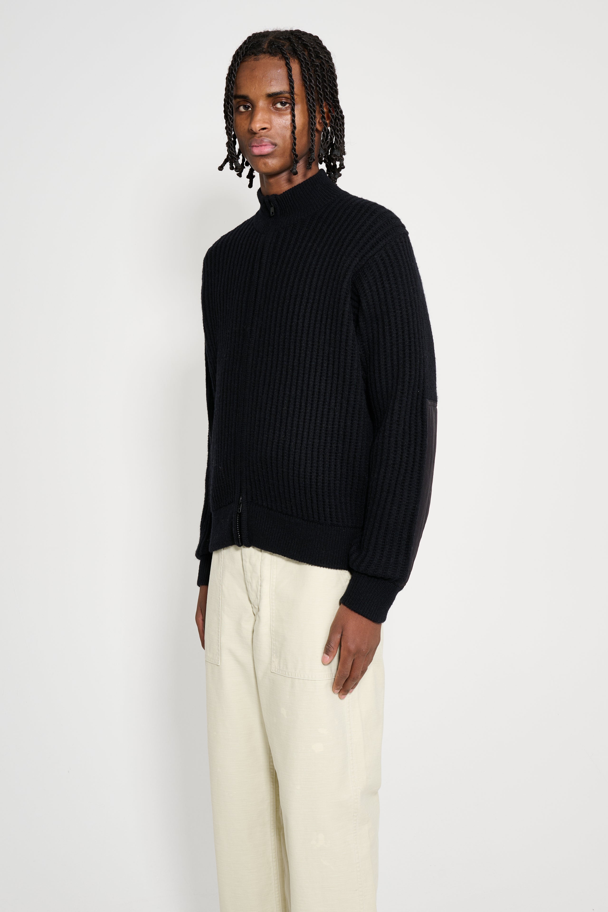 Stüssy Military Patch Zip Sweater Black