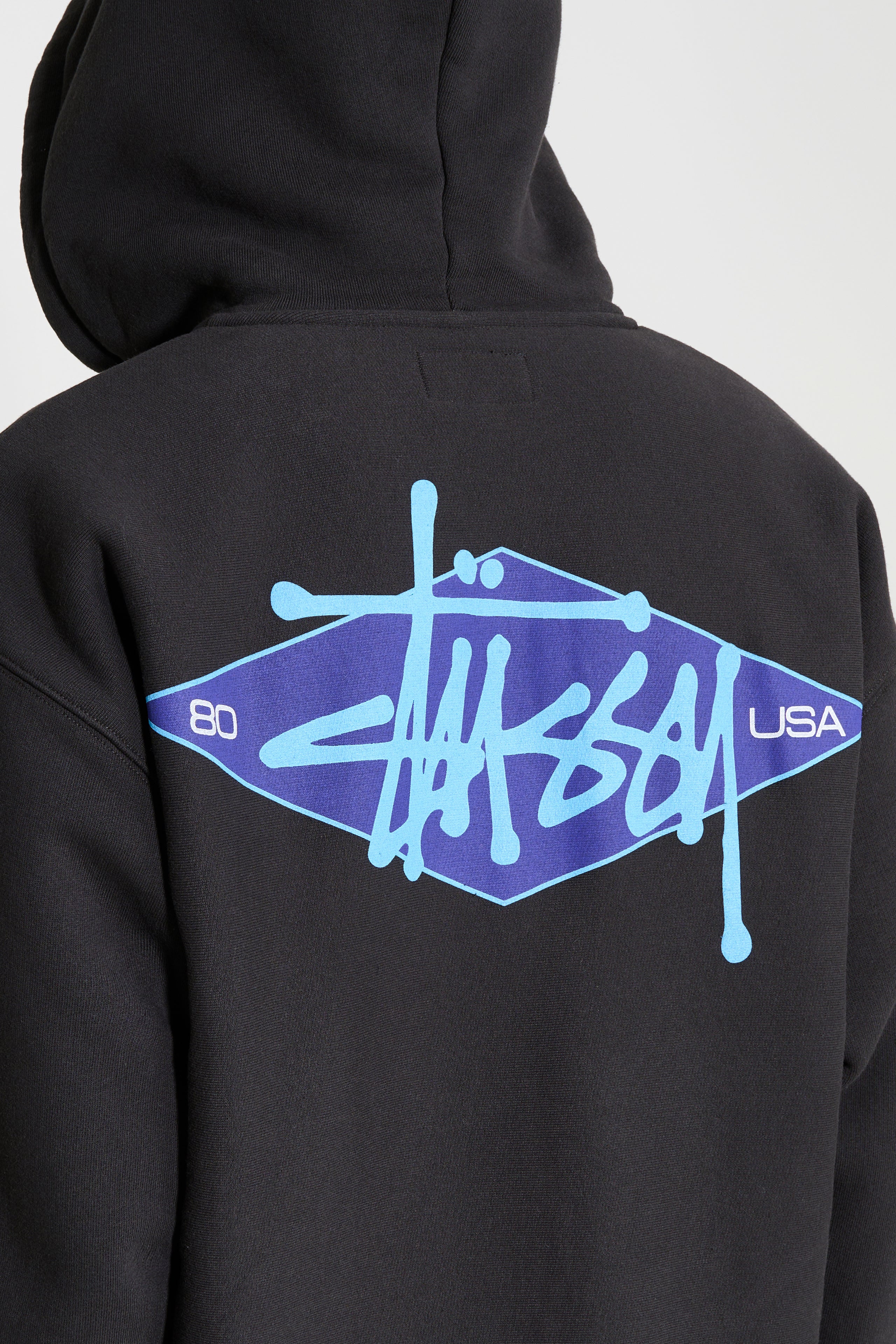 Stüssy Basic Diamond Zip Hood Black