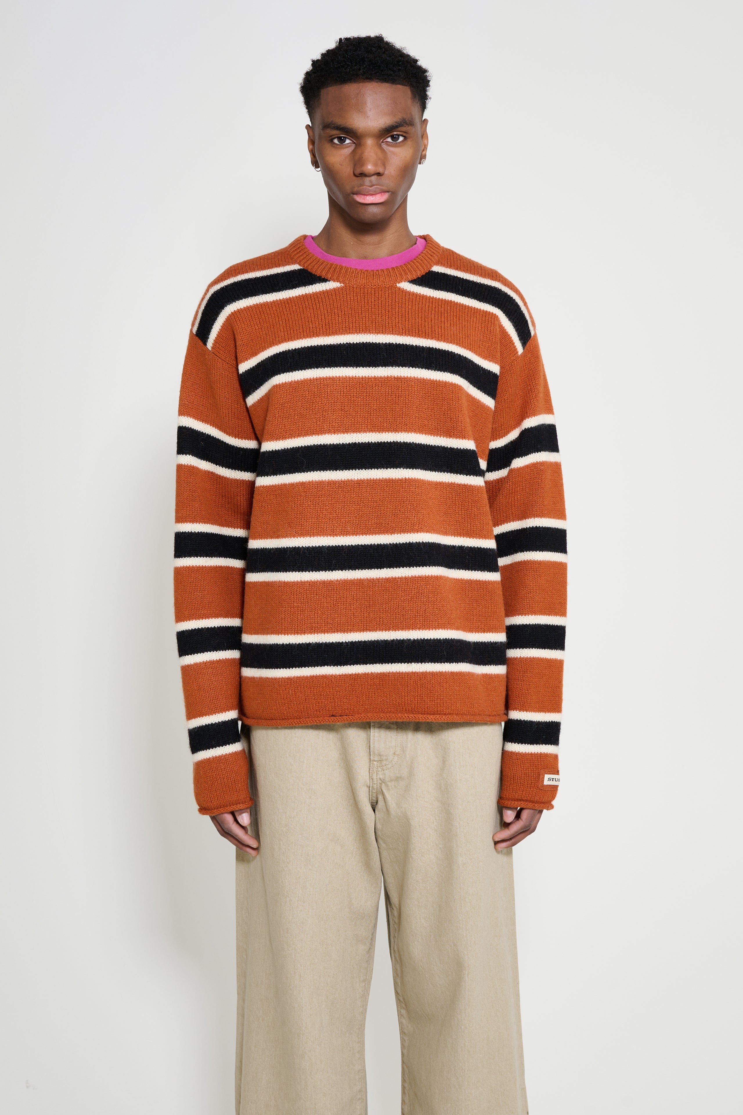 Stüssy Striped Wool Sweater Umber