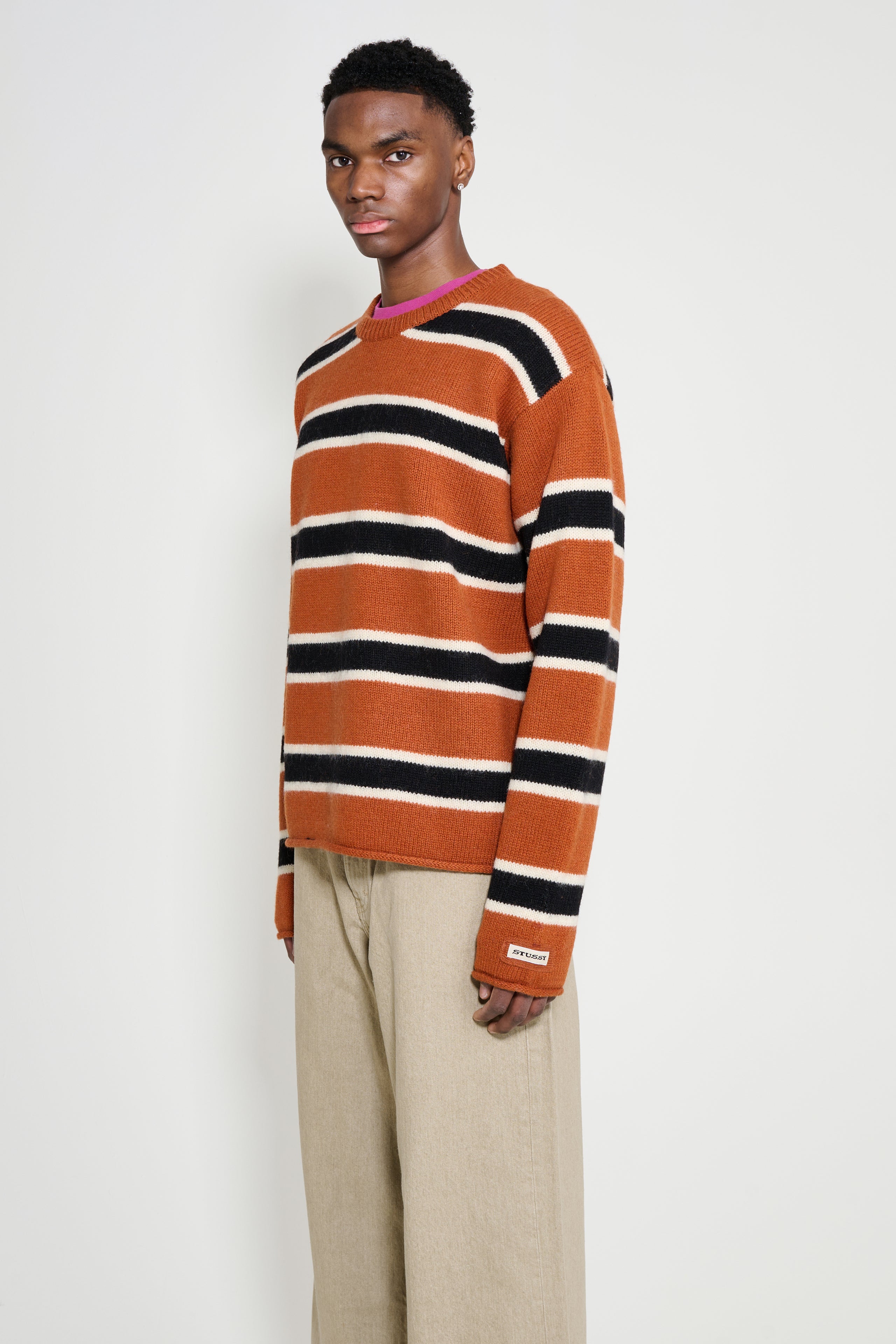 Stüssy Striped Wool Sweater Umber