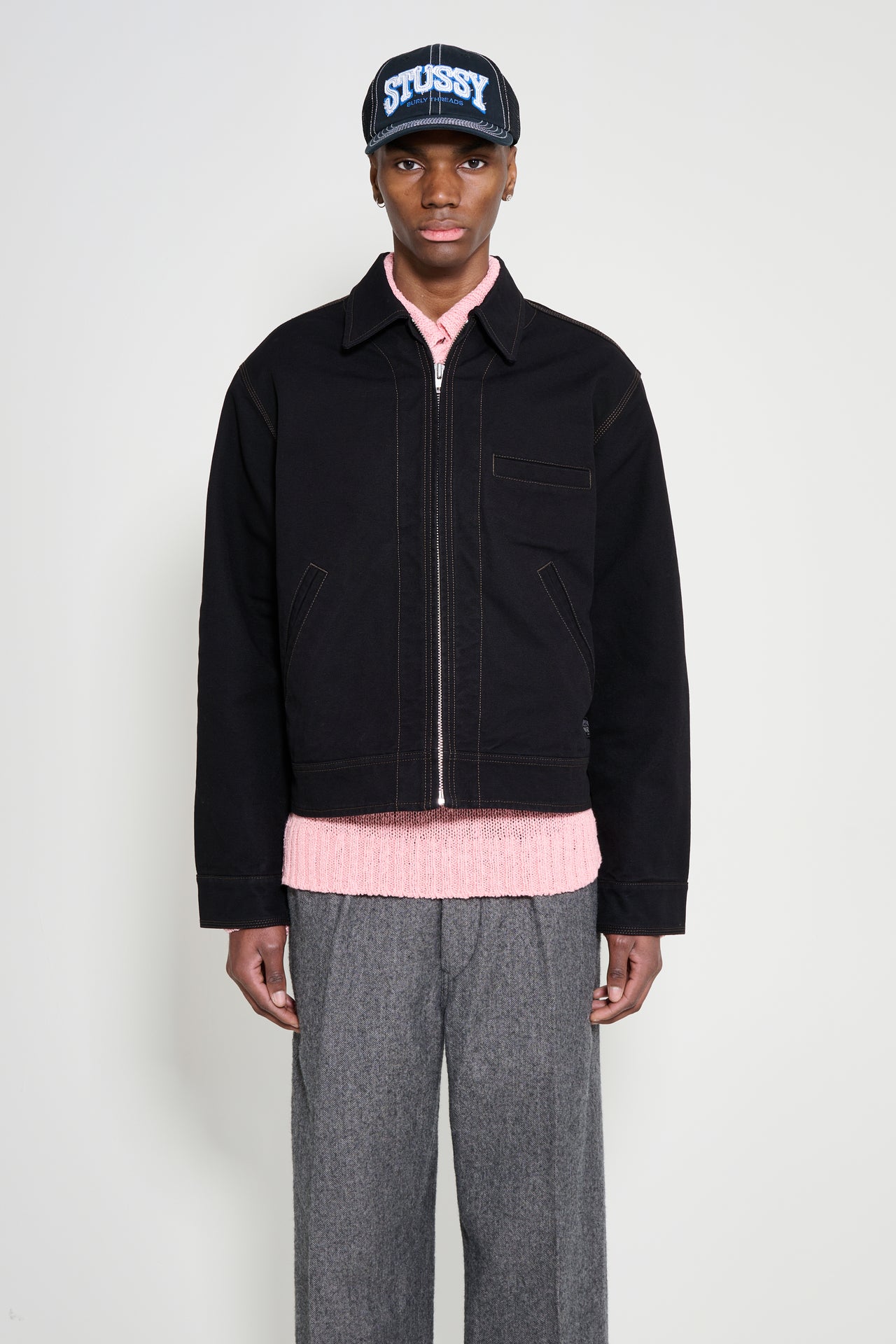 Stüssy Work Jacket Collared Black