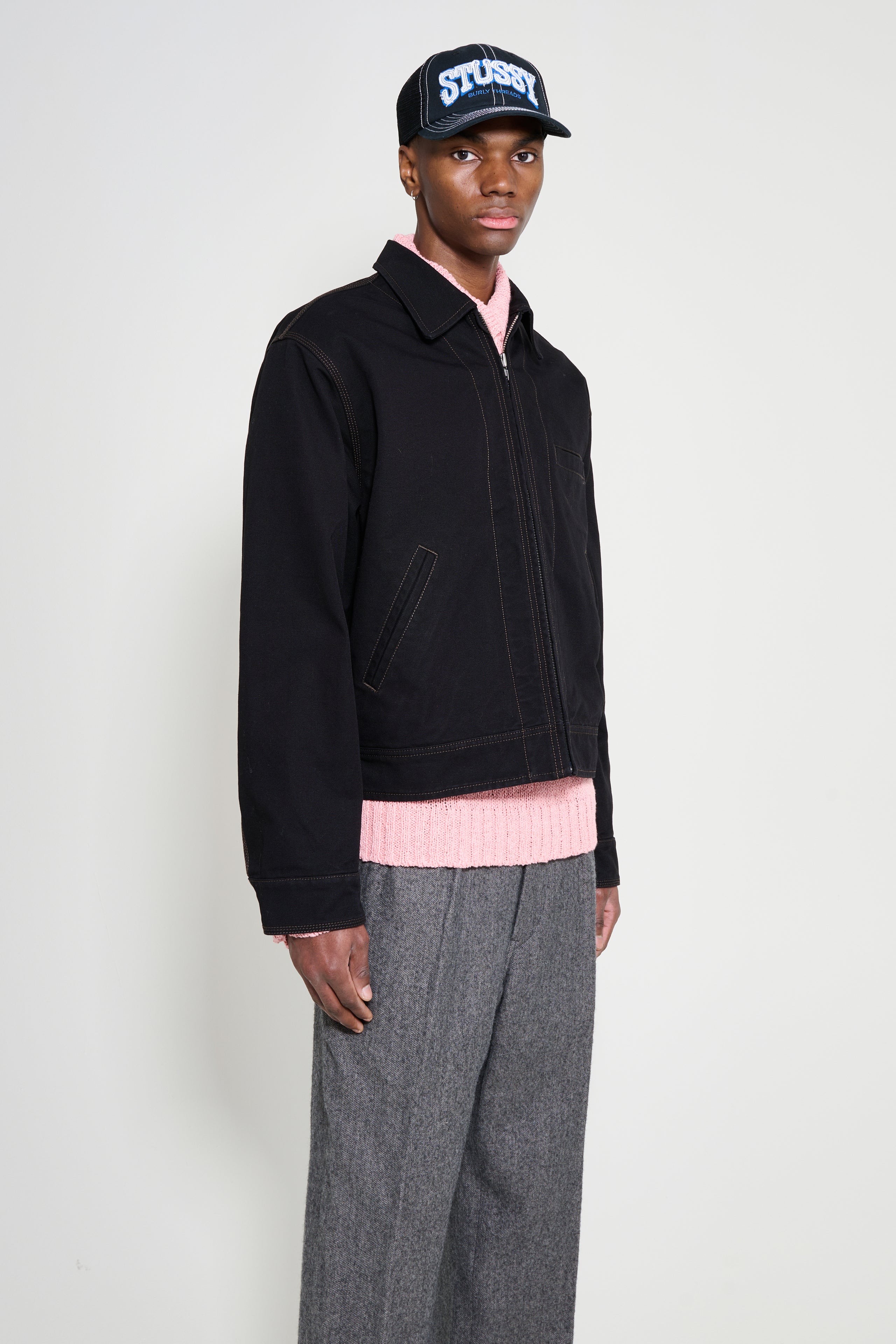 Stüssy Work Jacket Collared Black