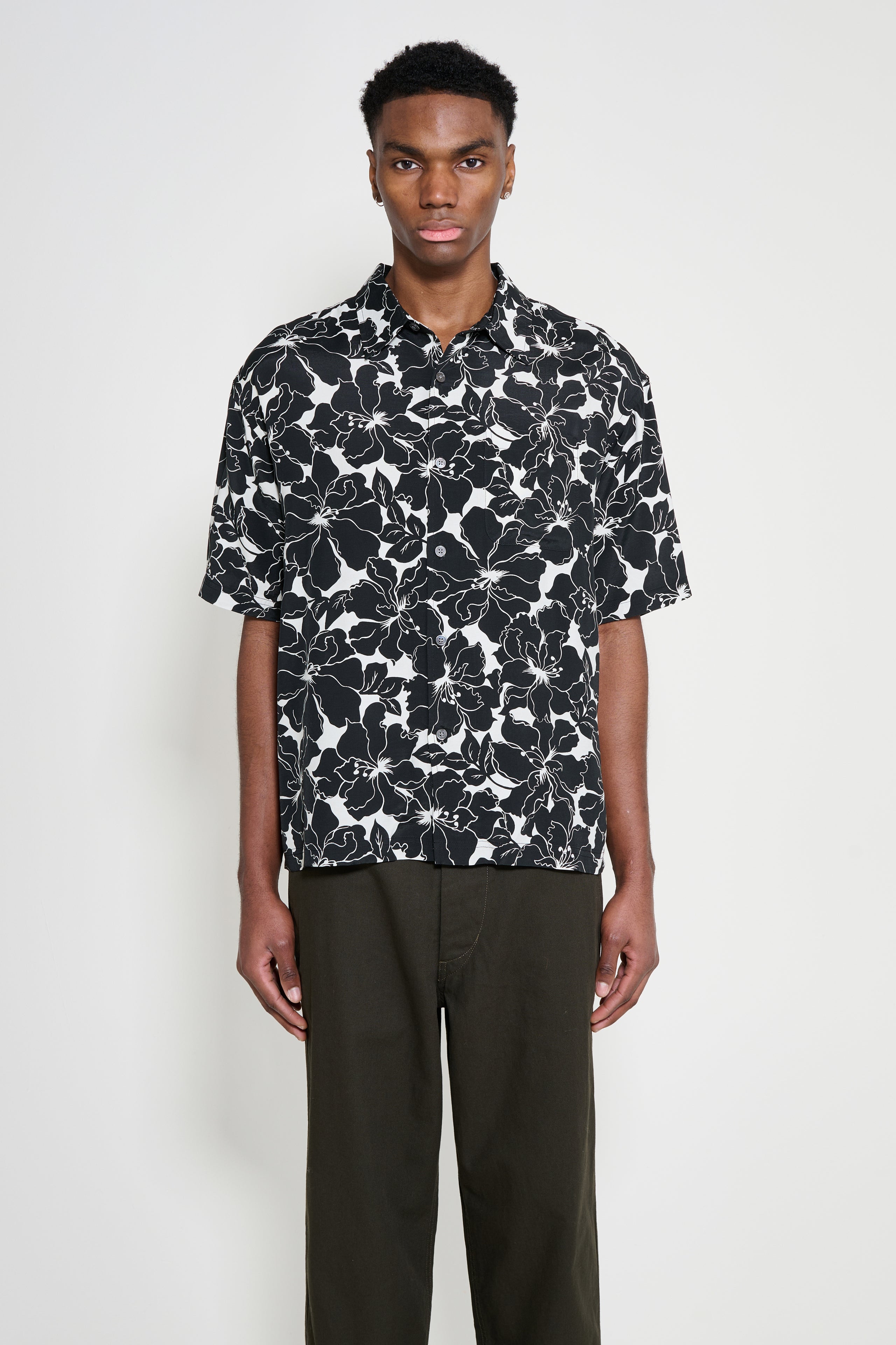 Stüssy Floral Hawaiian Shirt Black